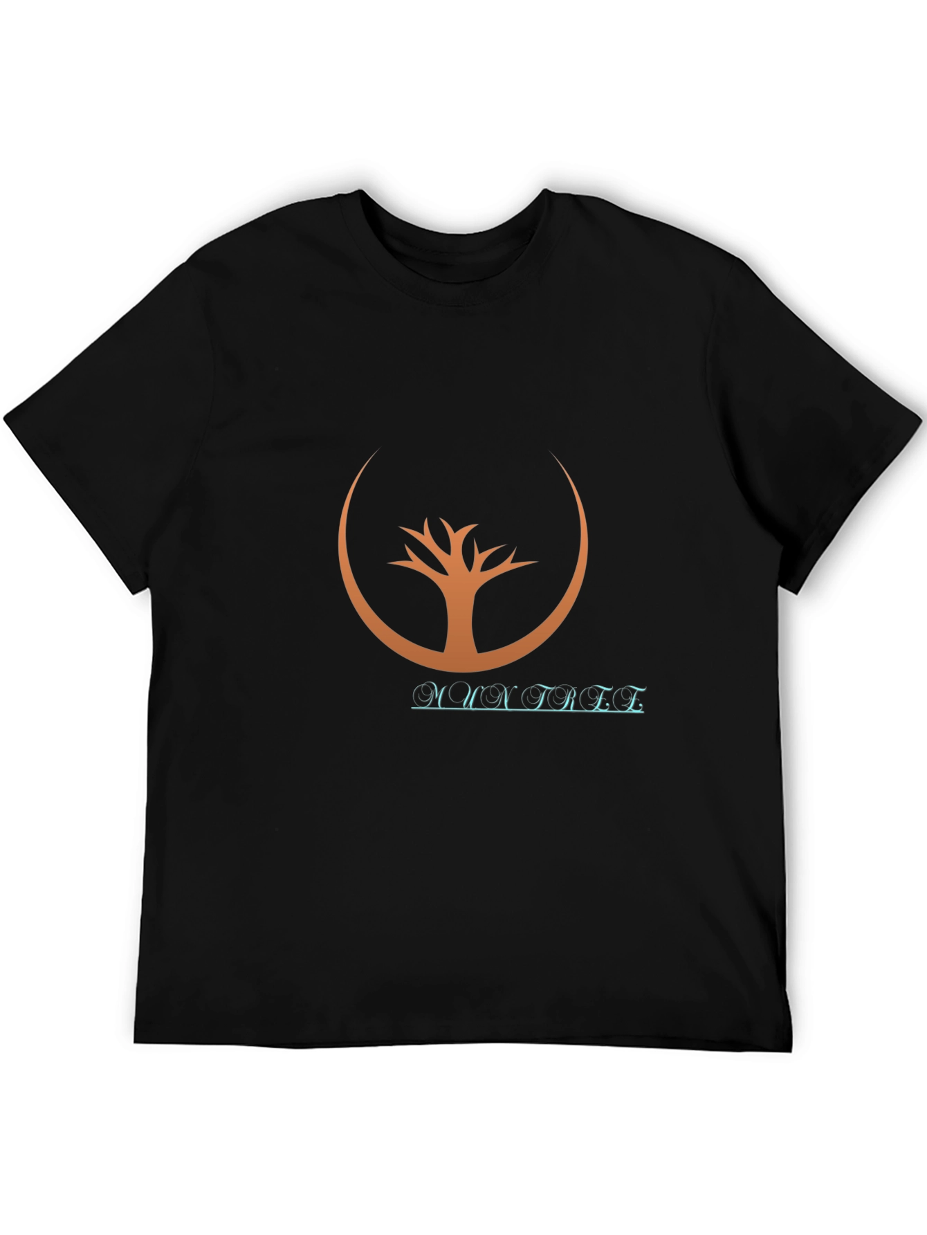 Modern Tree Graphic Black T-Shirt