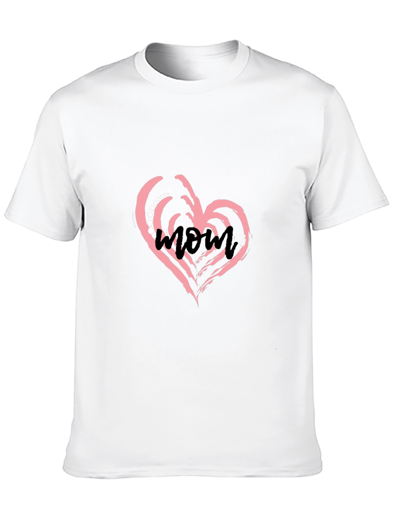 Stylish Black T-Shirt with Mom Heart Design