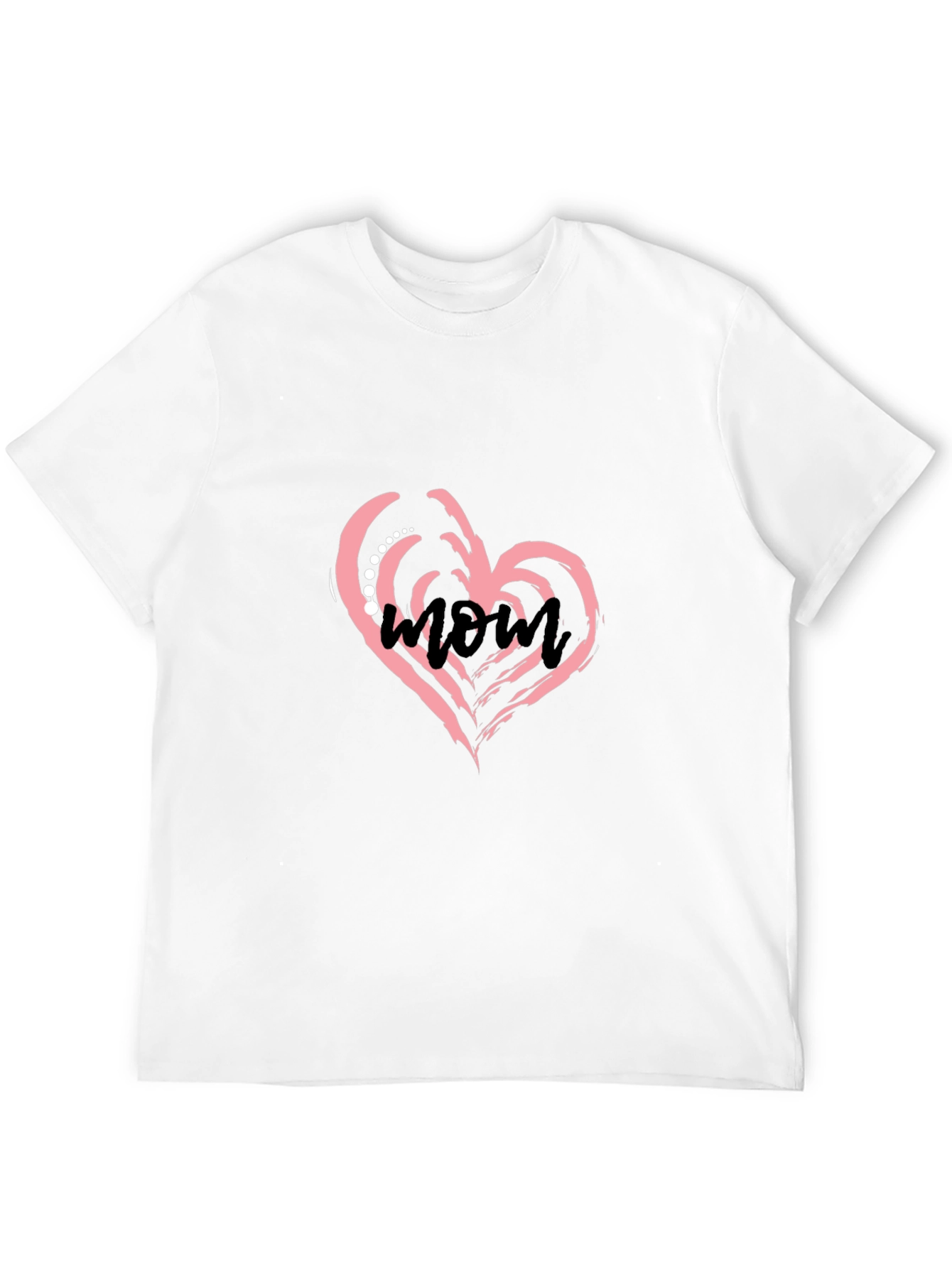 Stylish Black T-Shirt with Mom Heart Design