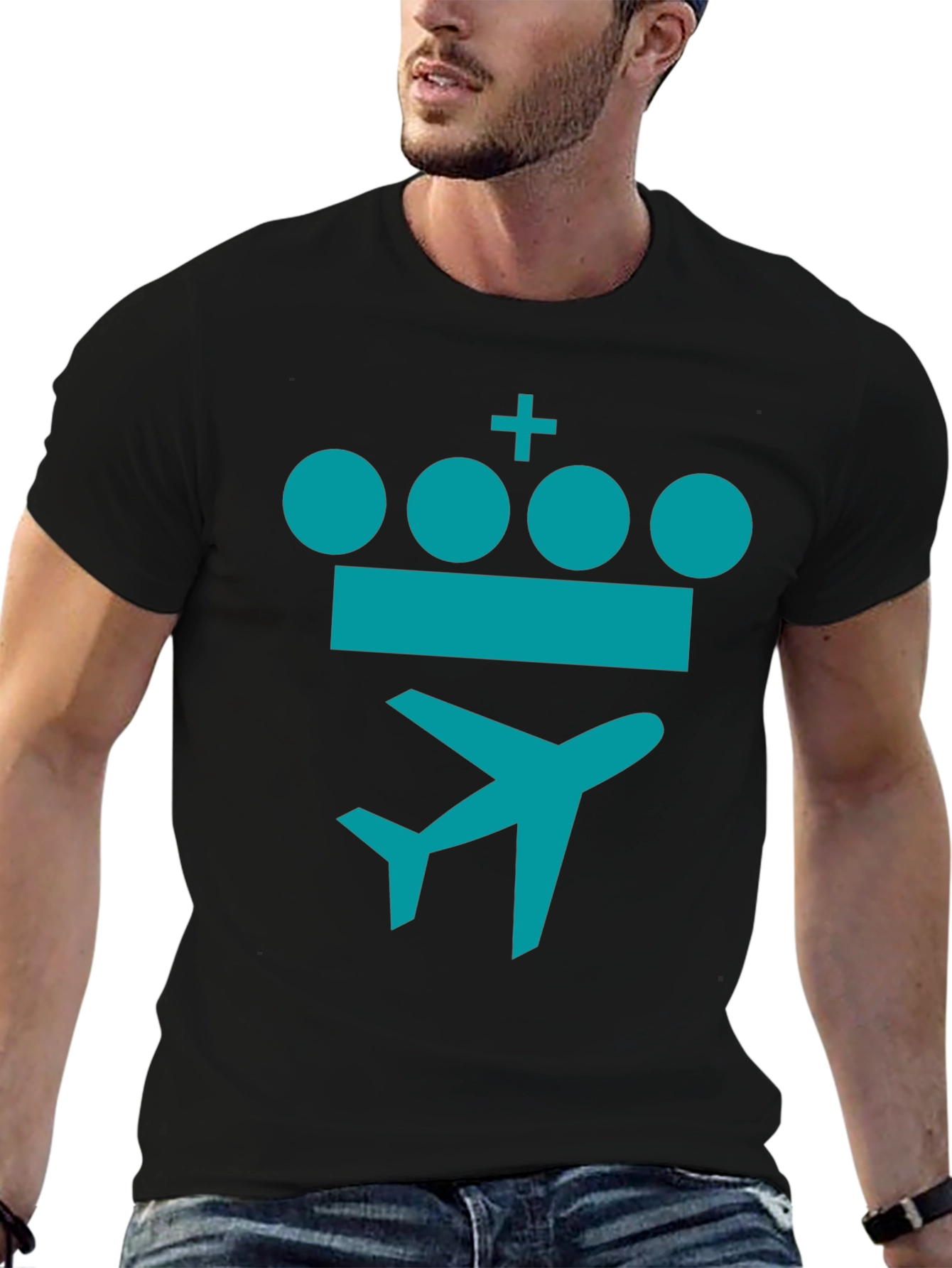 Crown Plane Graphic Tee - Stylish Travel Shirt