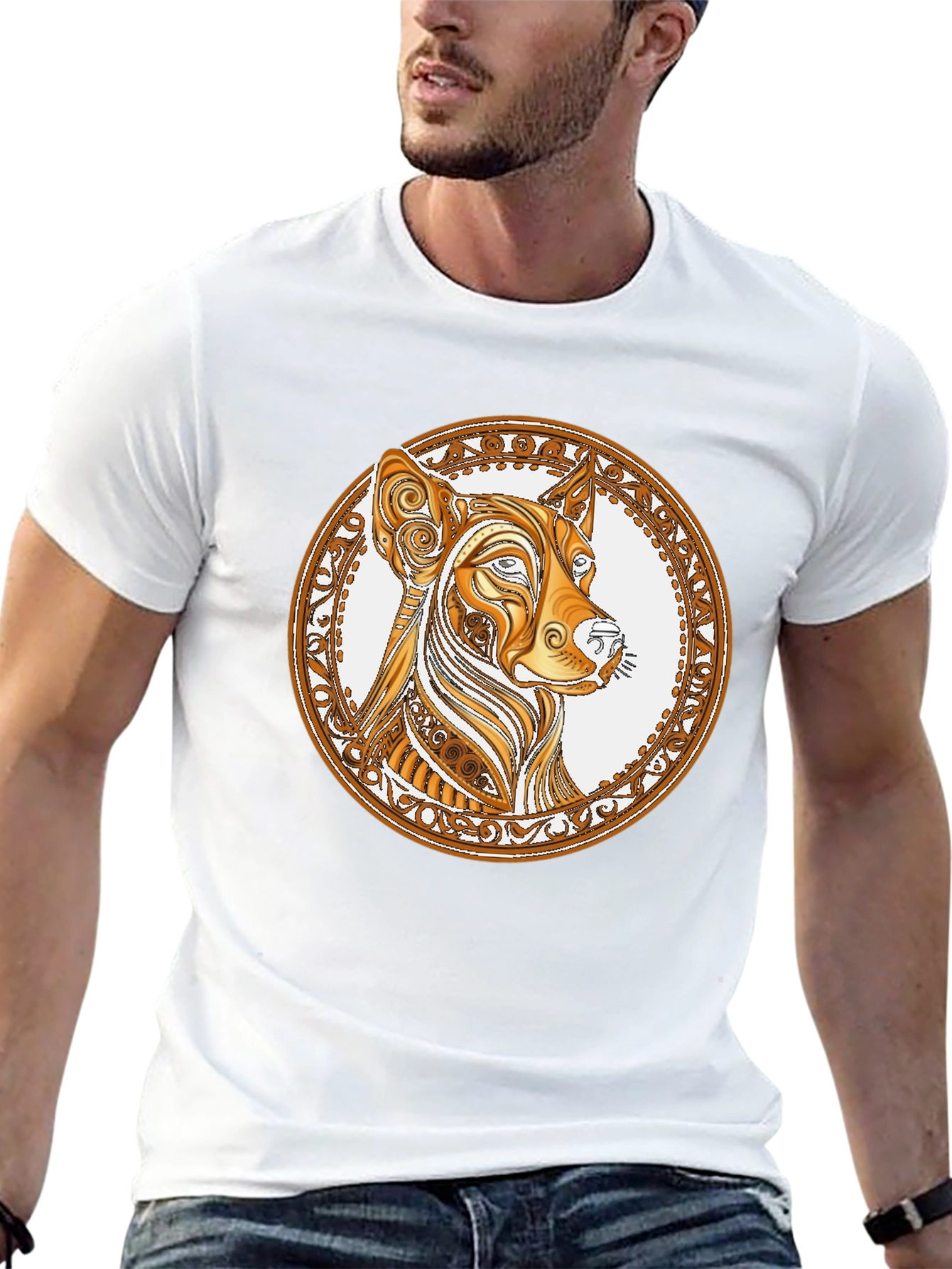 Stylish Black T-Shirt with Dog Graphic