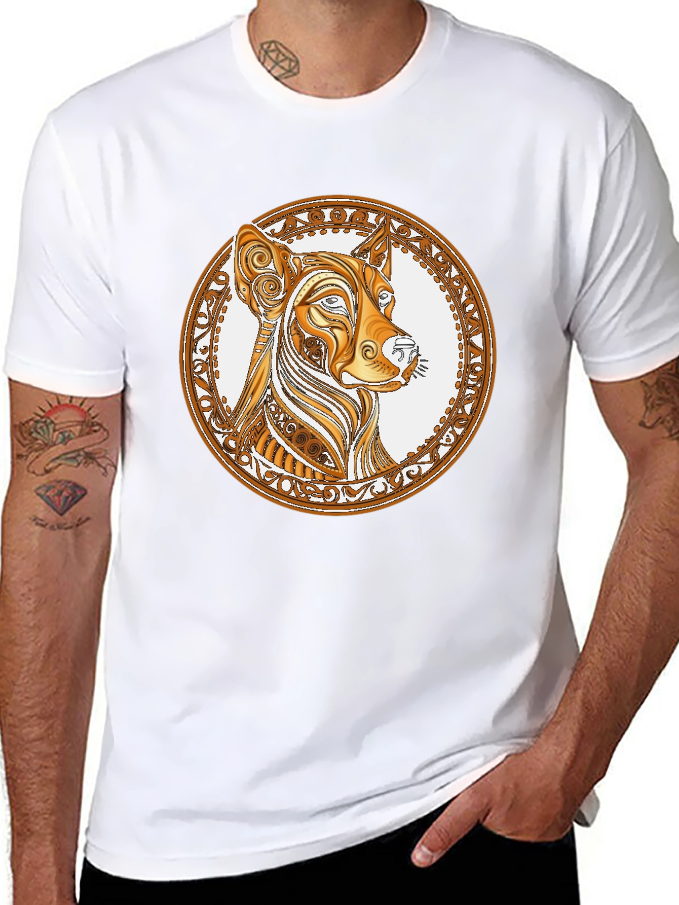 Stylish Black T-Shirt with Dog Graphic