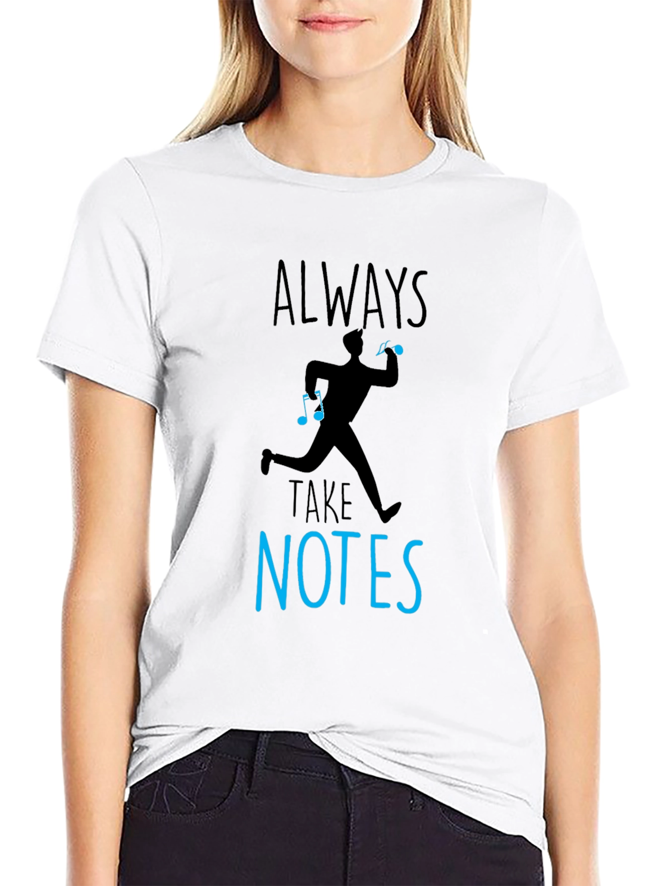 Always Take Notes Graphic Tee - Black Cotton Shirt