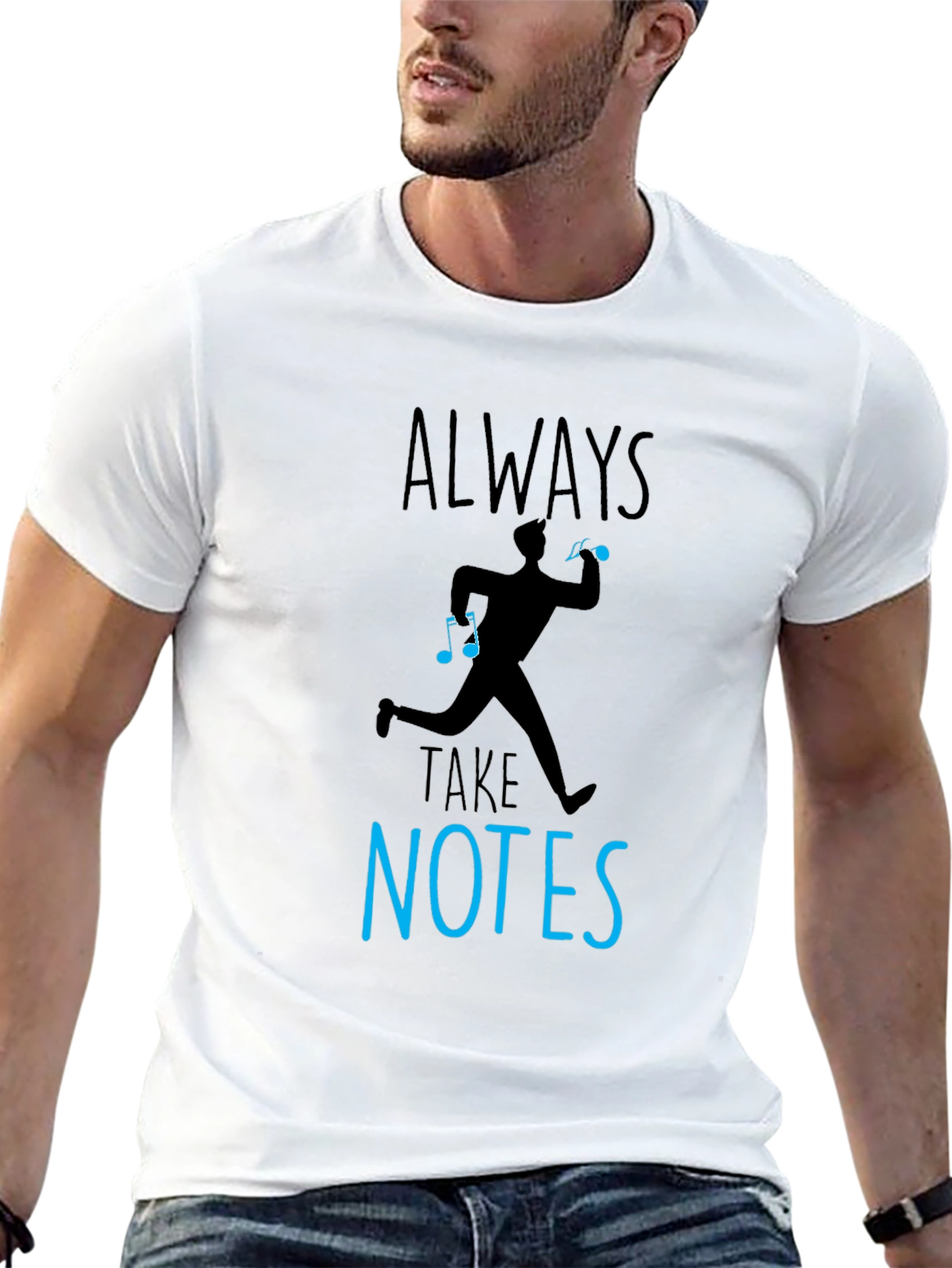 Always Take Notes Graphic Tee - Black Cotton Shirt
