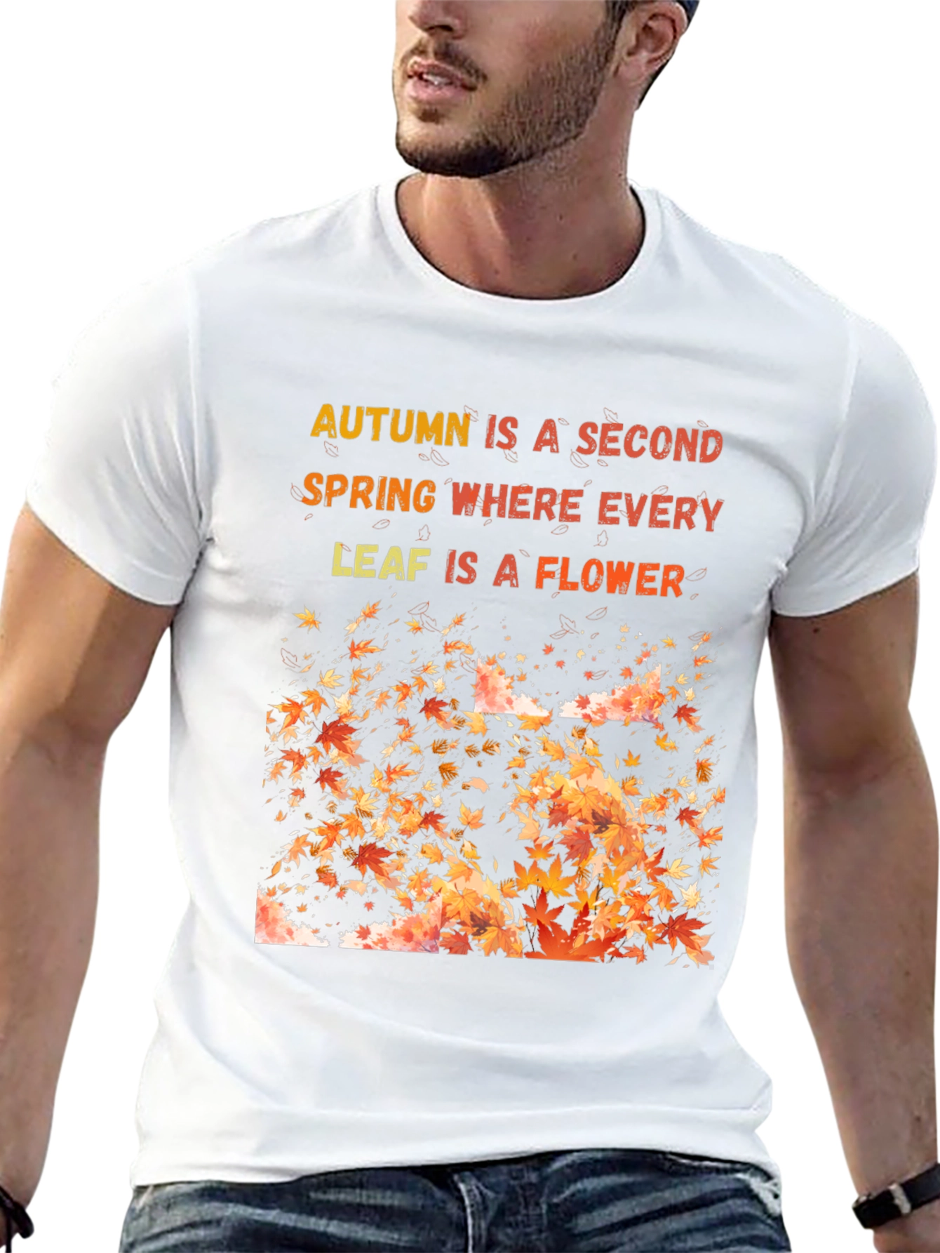 Autumn Leaves Graphic T-Shirt - Seasonal Style