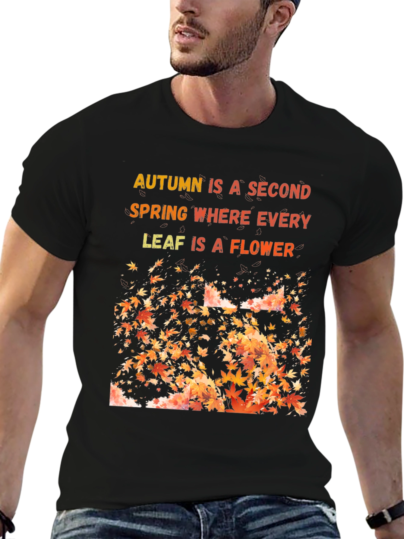 Autumn Leaves Graphic T-Shirt - Seasonal Style