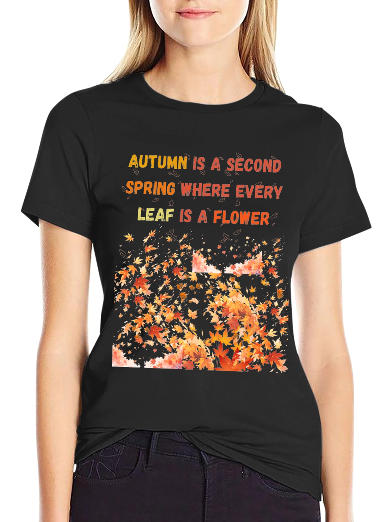 Autumn Leaves Graphic T-Shirt - Seasonal Style