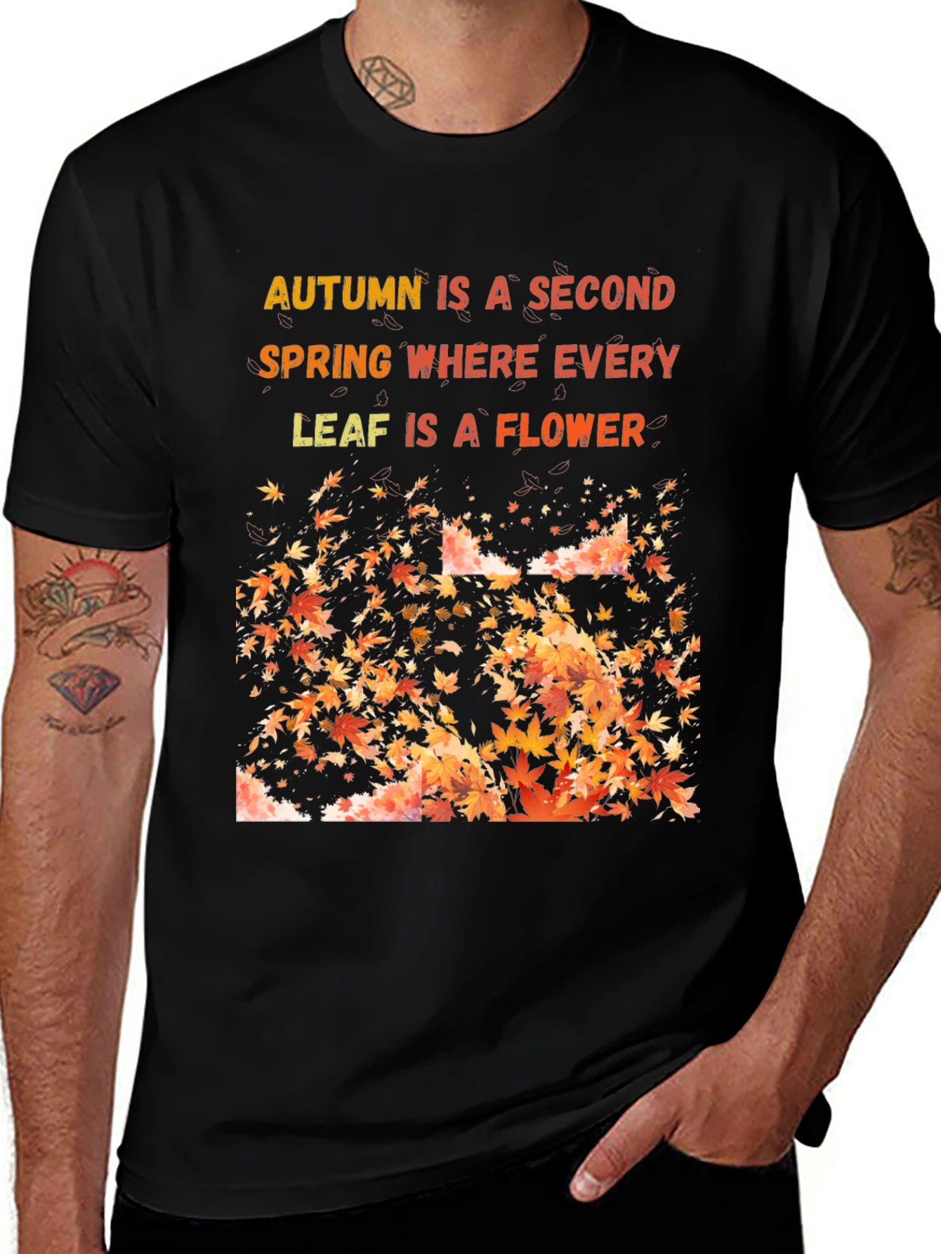 Autumn Leaves Graphic T-Shirt - Seasonal Style