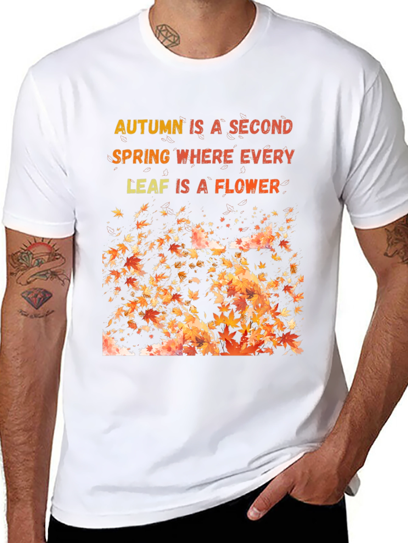 Autumn Leaves Graphic T-Shirt - Seasonal Style