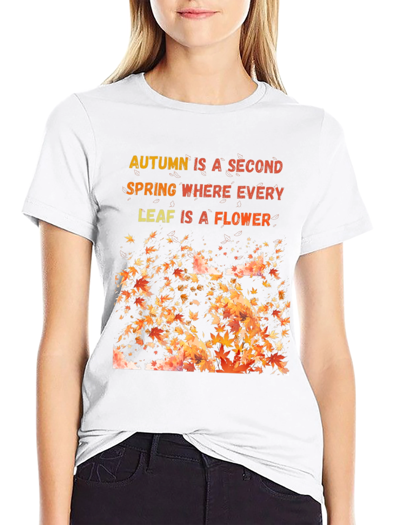 Autumn Leaves Graphic T-Shirt - Seasonal Style
