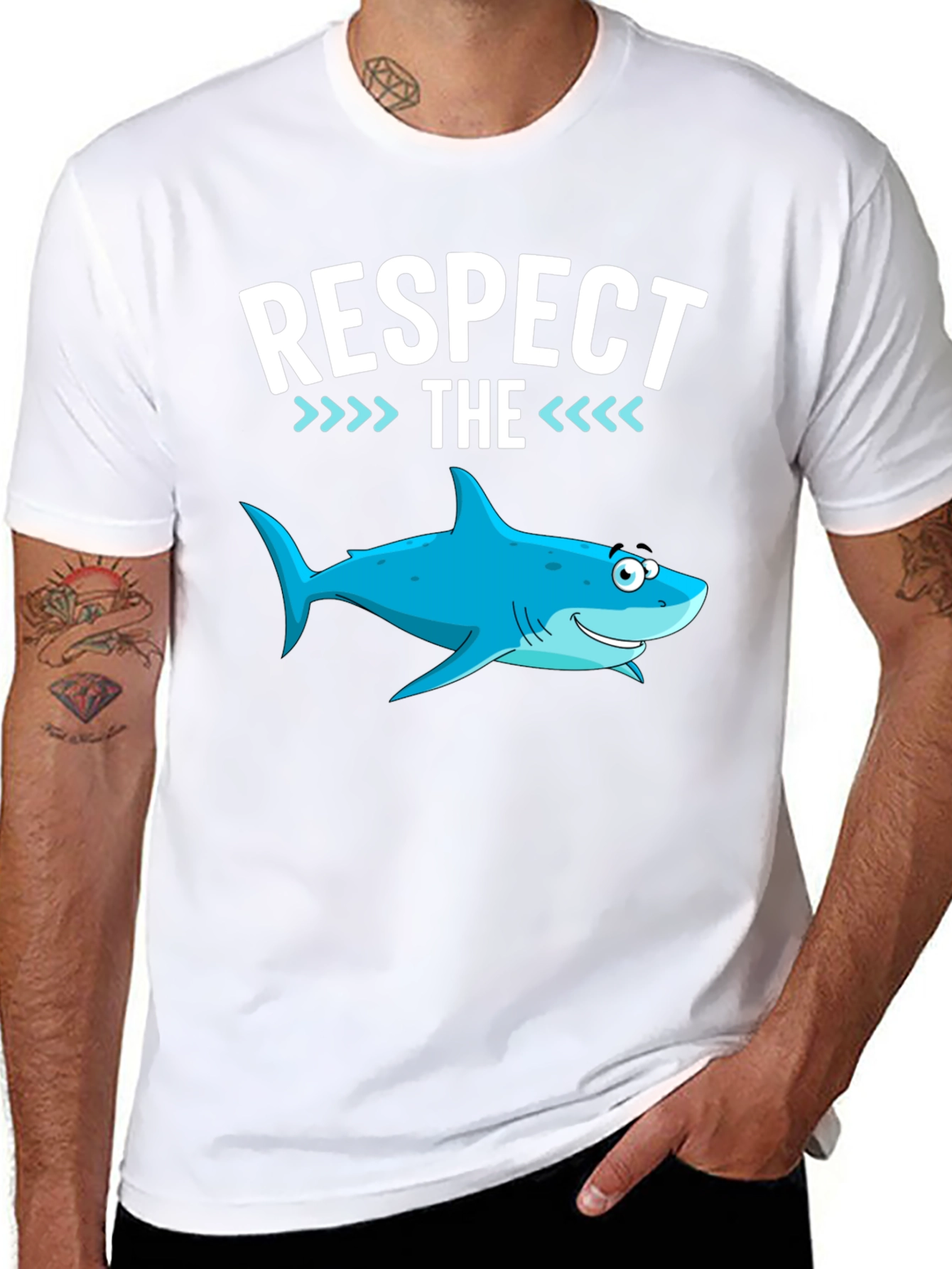 Respect the Shark Funny Graphic Tee