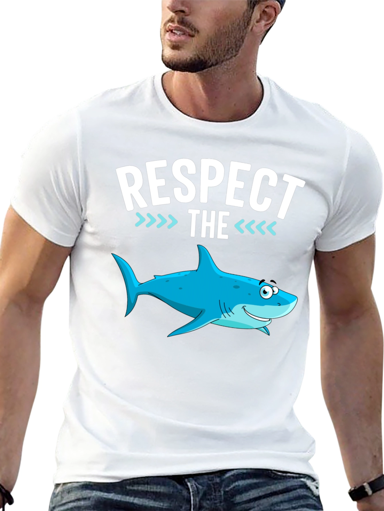 Respect the Shark Funny Graphic Tee