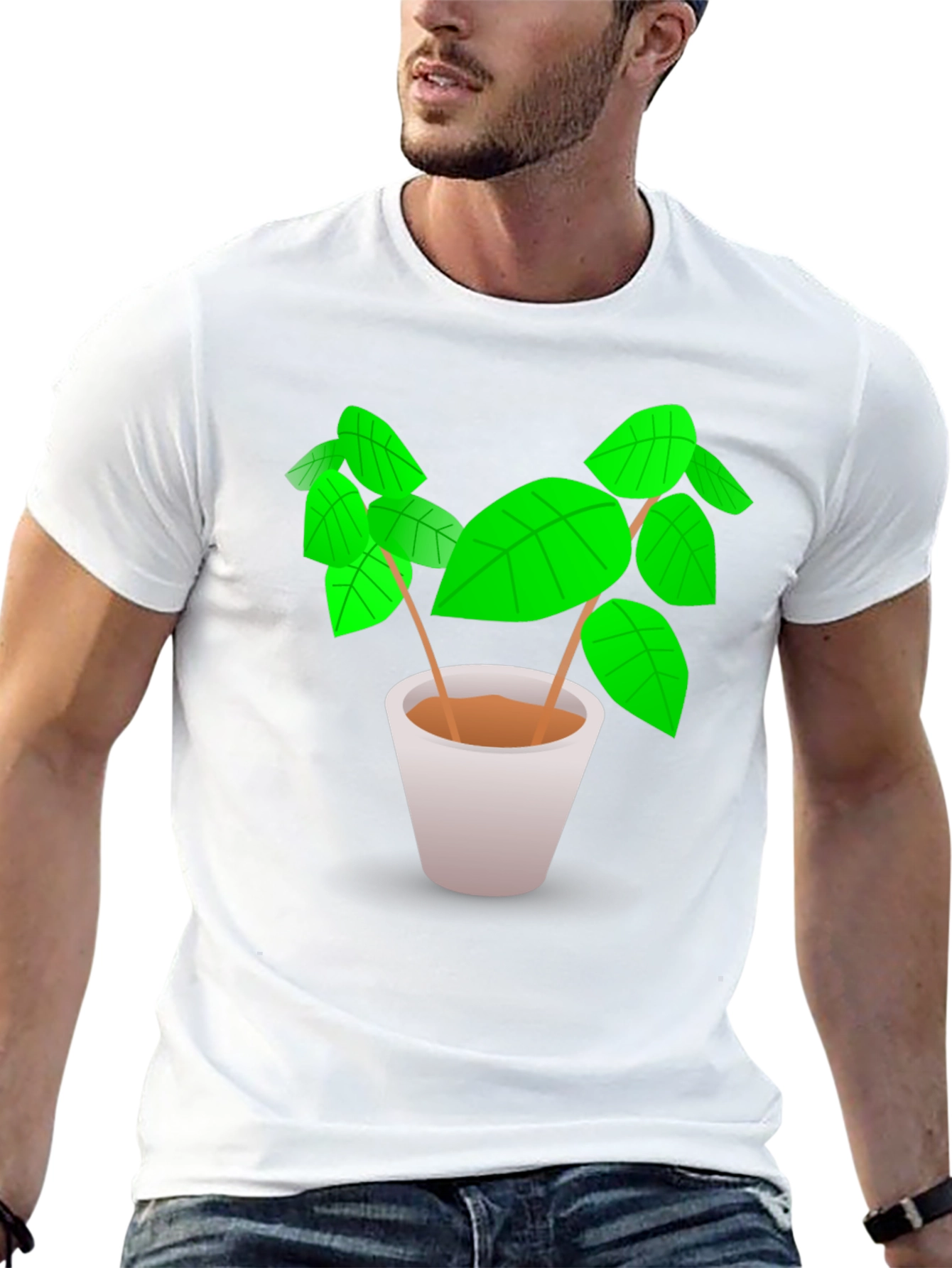 Plant Graphic Tee - Black Cotton Comfort