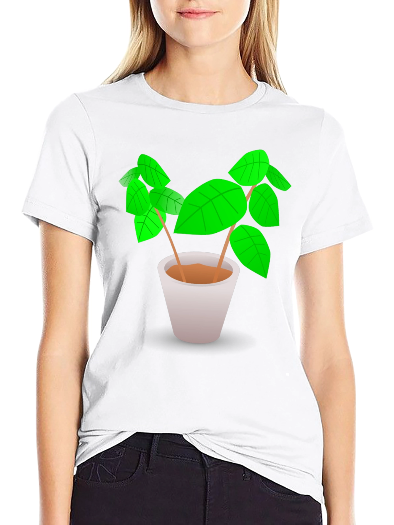 Plant Graphic Tee - Black Cotton Comfort