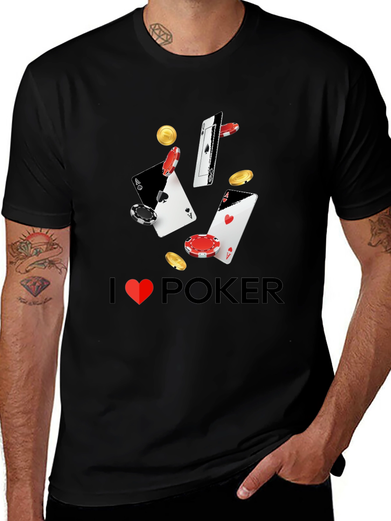 I Heart Poker T-Shirt - Casino Card Design