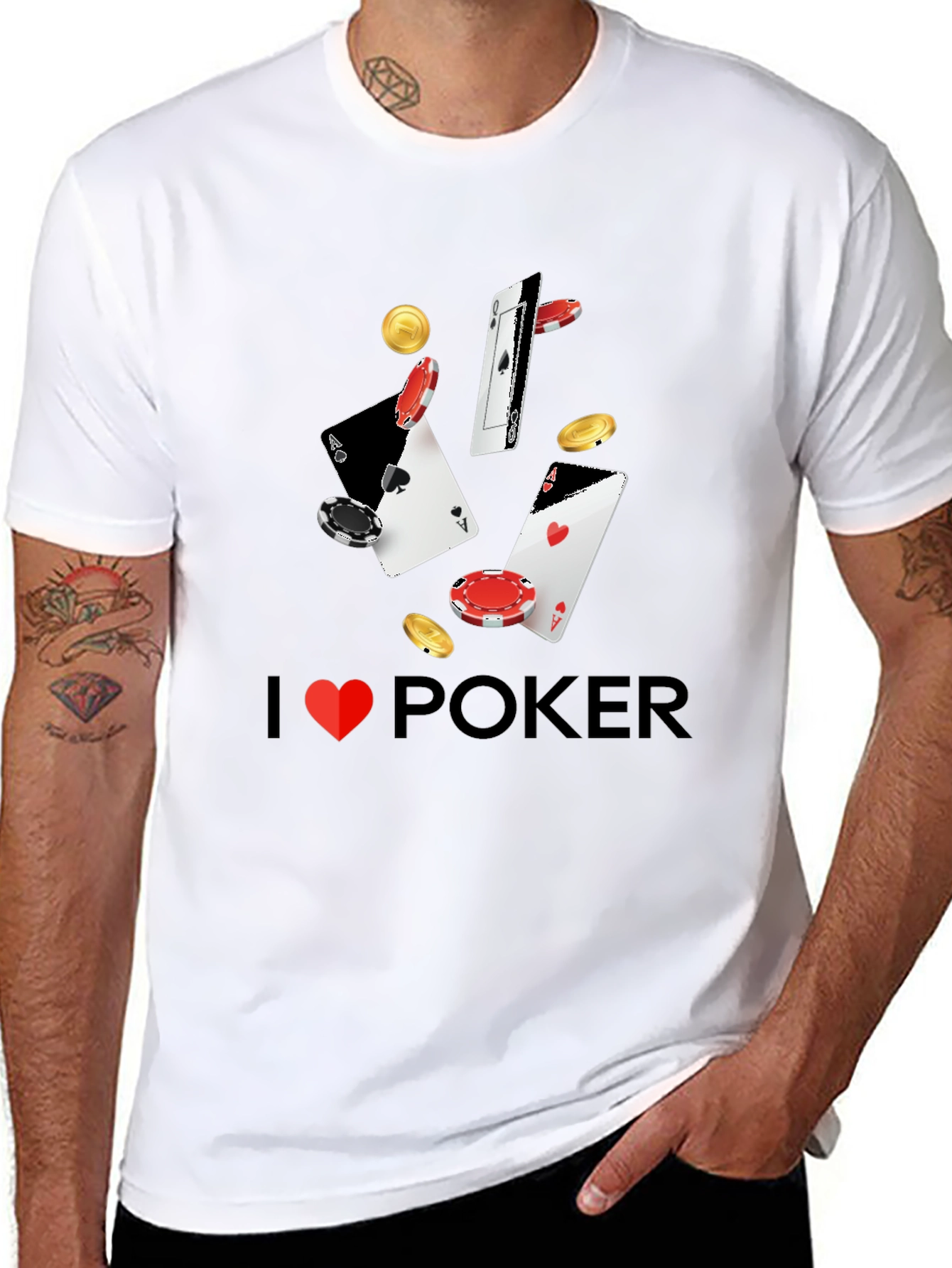 I Heart Poker T-Shirt - Casino Card Design