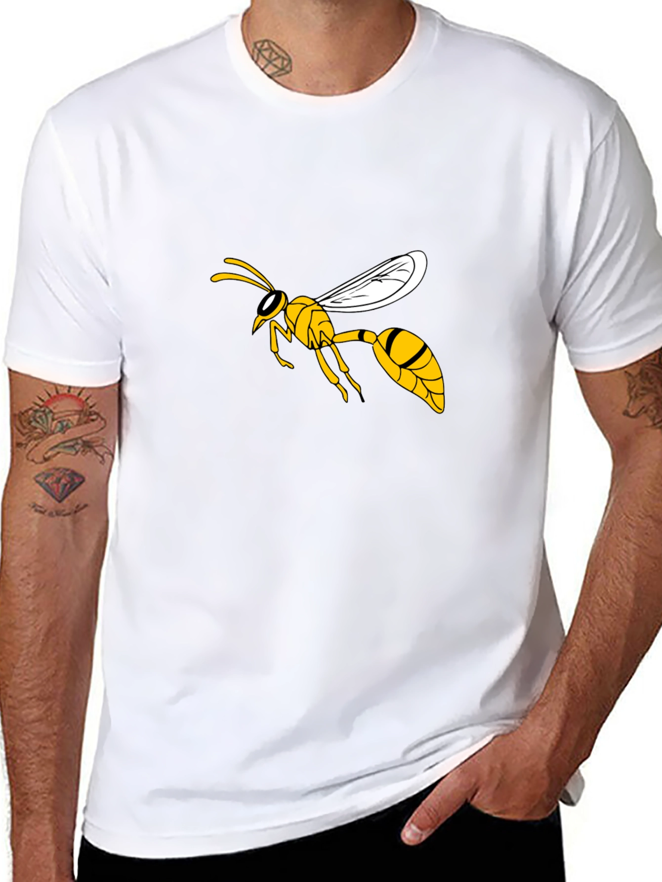 Wasp Graphic T-Shirt - Stylish Black Tee