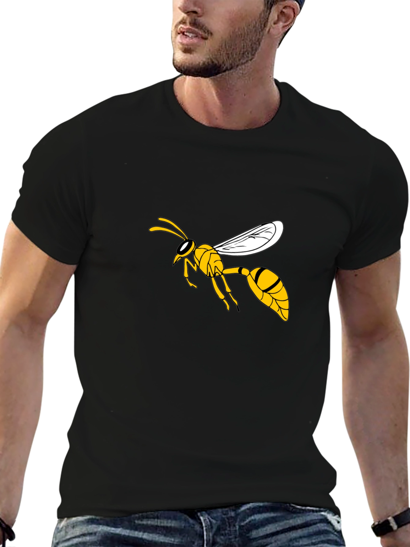 Wasp Graphic T-Shirt - Stylish Black Tee