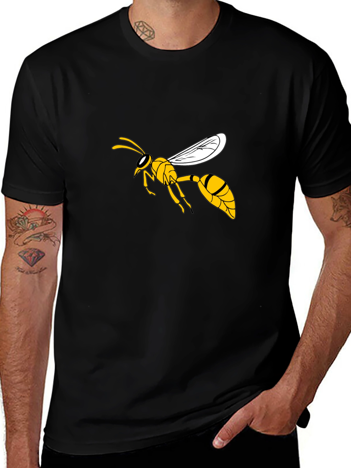 Wasp Graphic T-Shirt - Stylish Black Tee