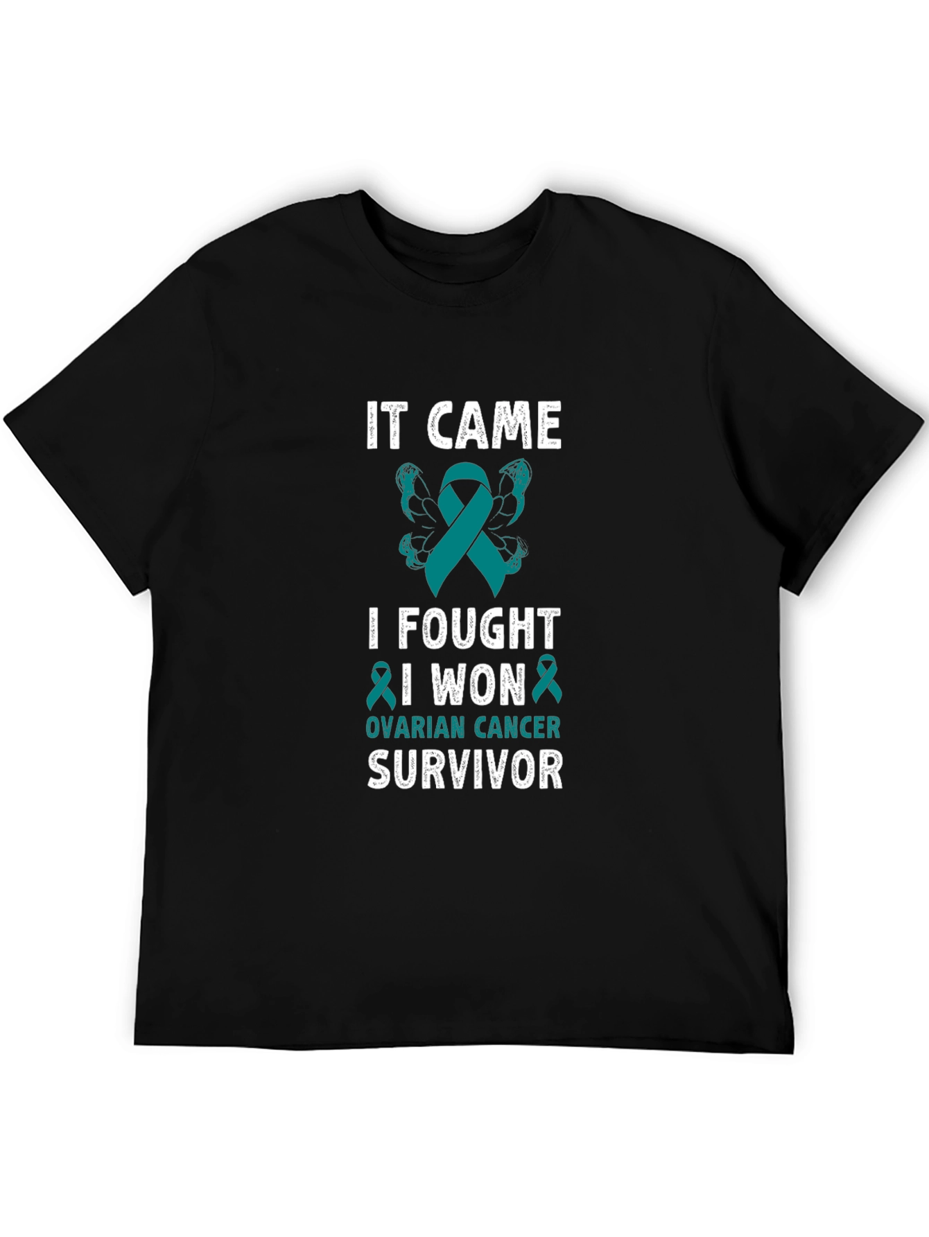 Ovarian Cancer Survivor T-Shirt Teal Ribbon