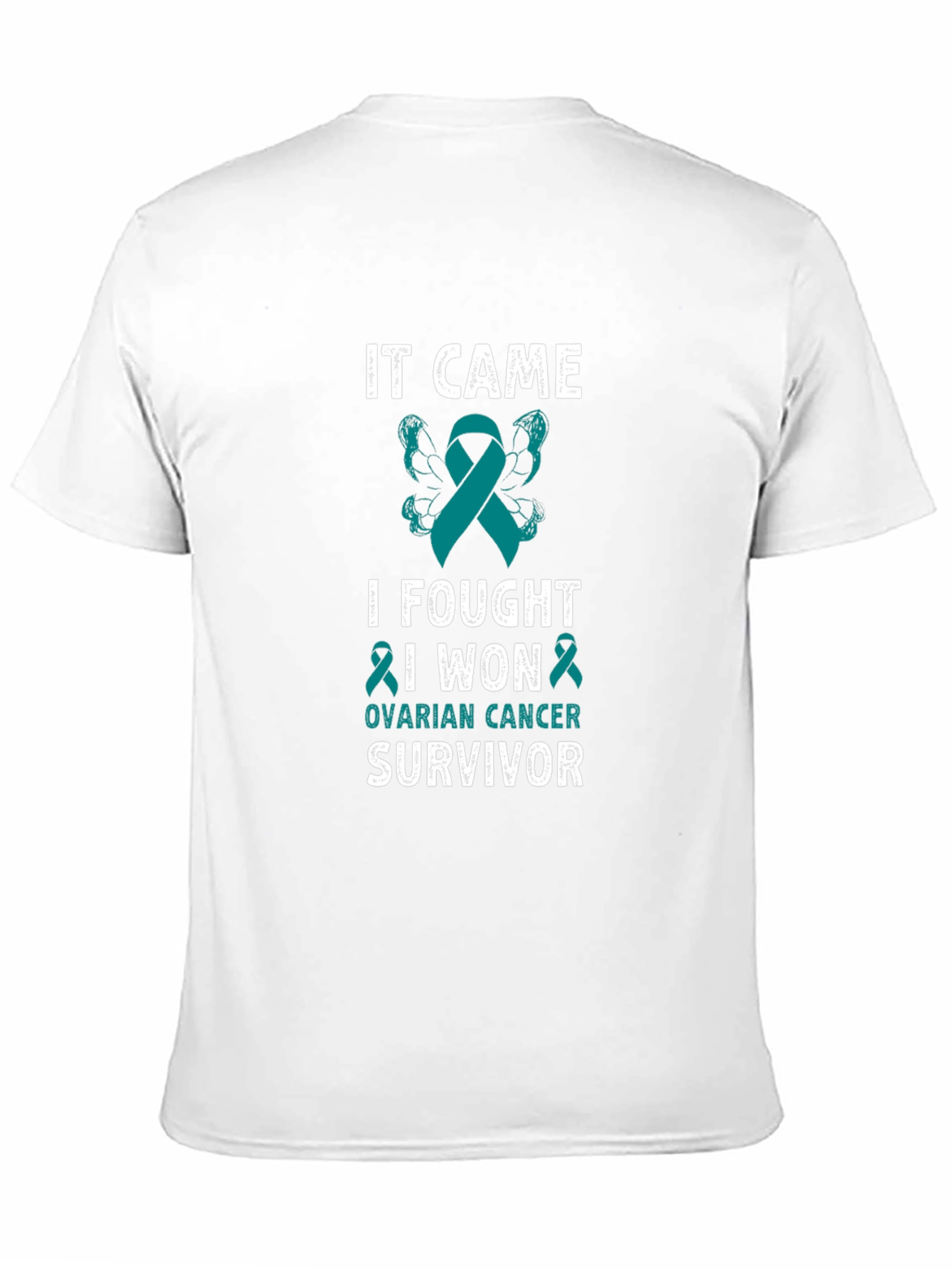 Ovarian Cancer Survivor T-Shirt Teal Ribbon