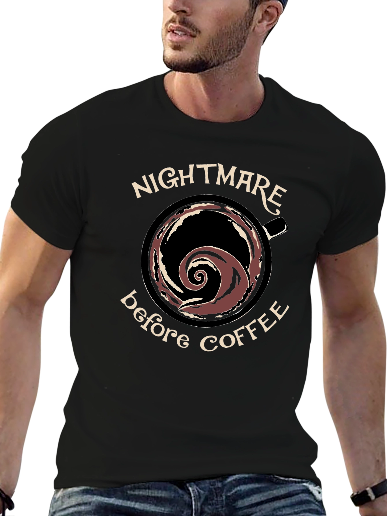 Nightmare Before Coffee Black Graphic T-Shirt