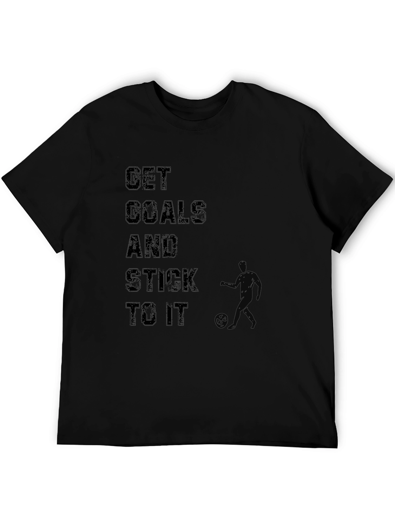 Get Goals and Stick to it Black Graphic Tee
