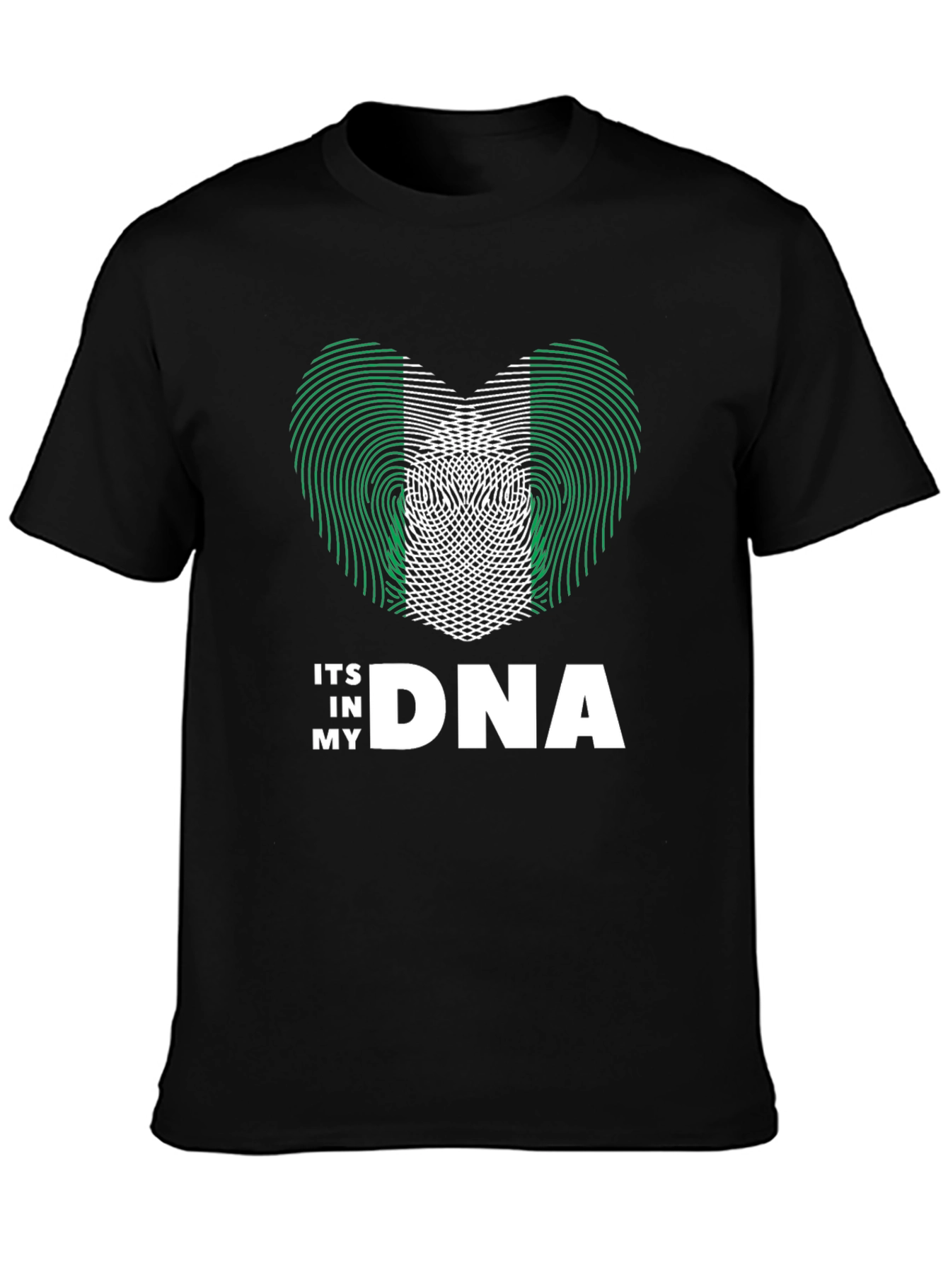 Nigeria Flag Heart DNA T-Shirt - Patriotic Pride