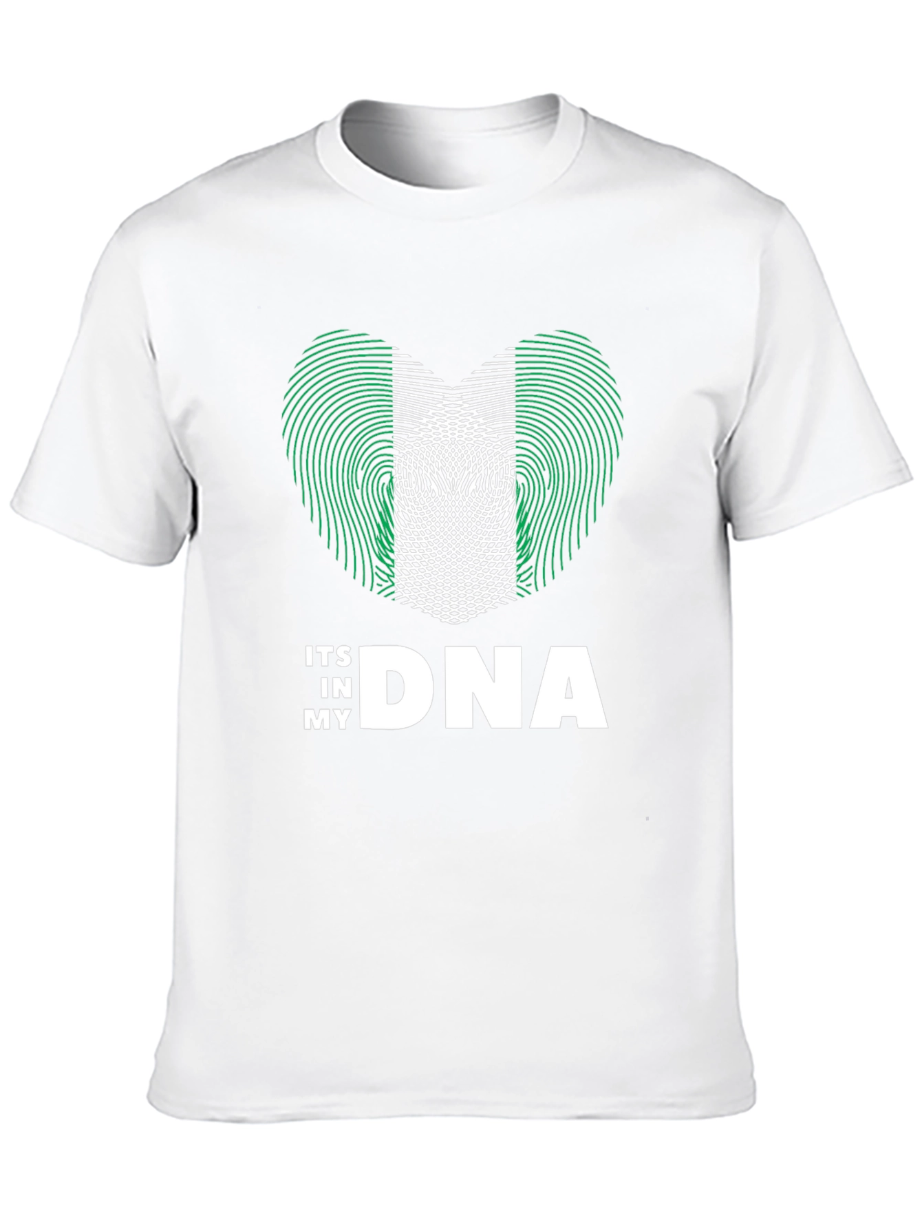 Nigeria Flag Heart DNA T-Shirt - Patriotic Pride