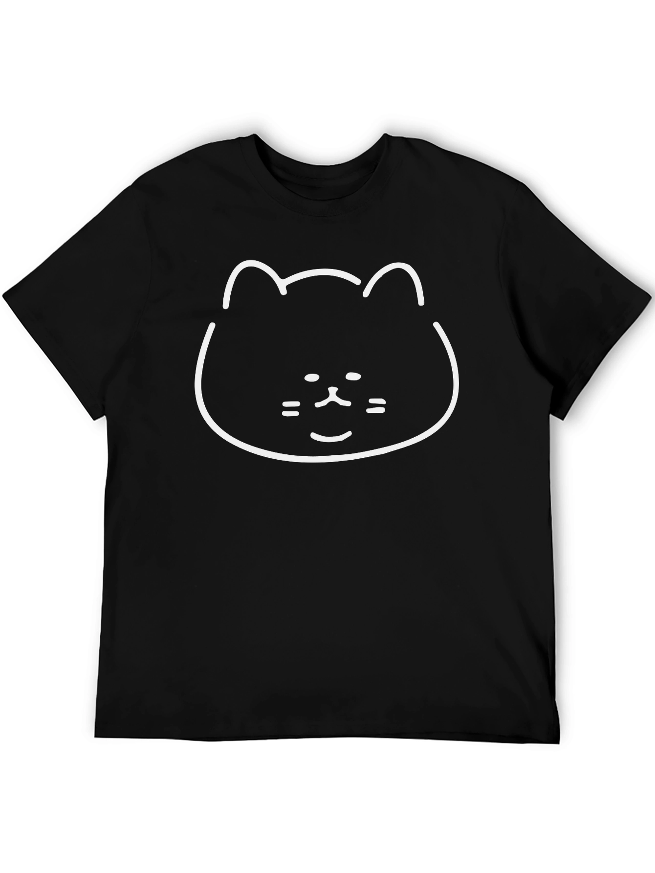 Cute Cat Face Black T-Shirt