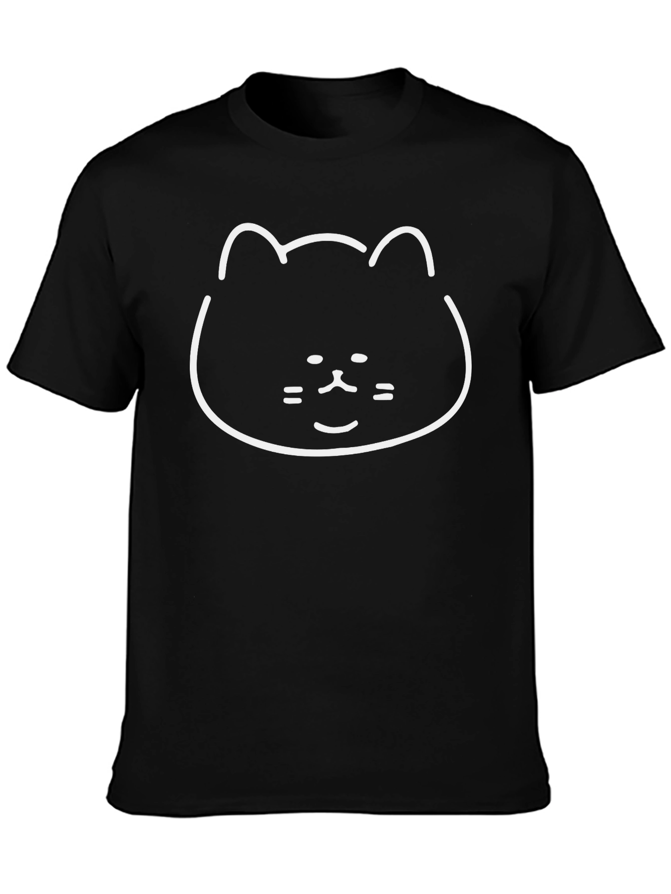 Cute Cat Face Black T-Shirt
