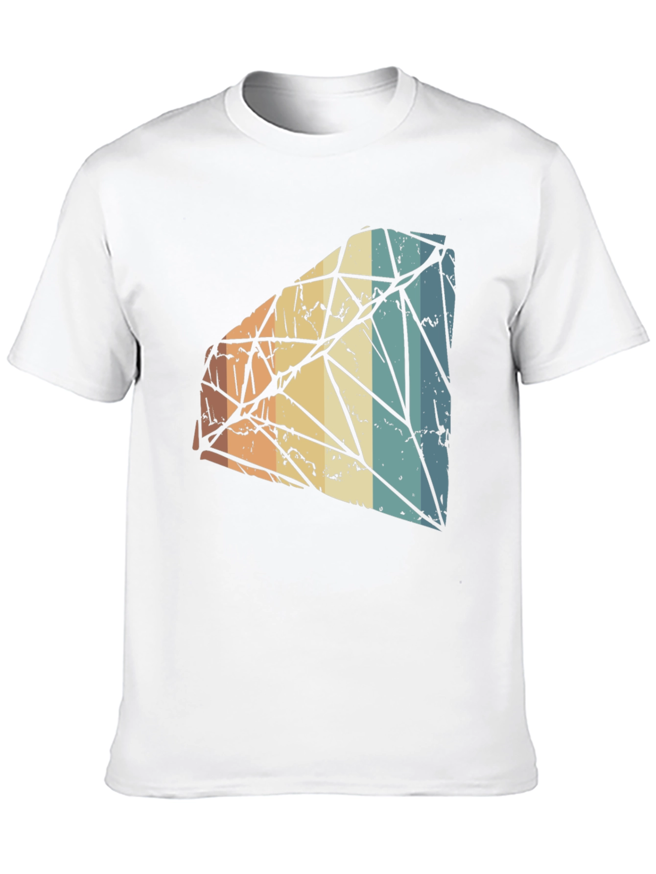 Retro Diamond Graphic Tee - Black Cotton Blend T-Shirt