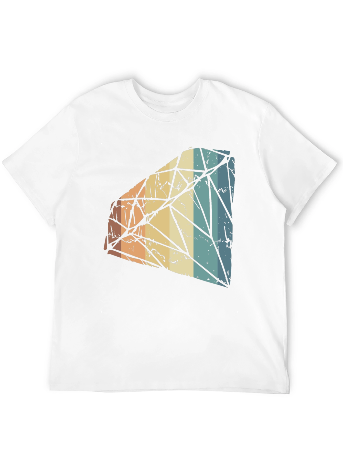 Retro Diamond Graphic Tee - Black Cotton Blend T-Shirt