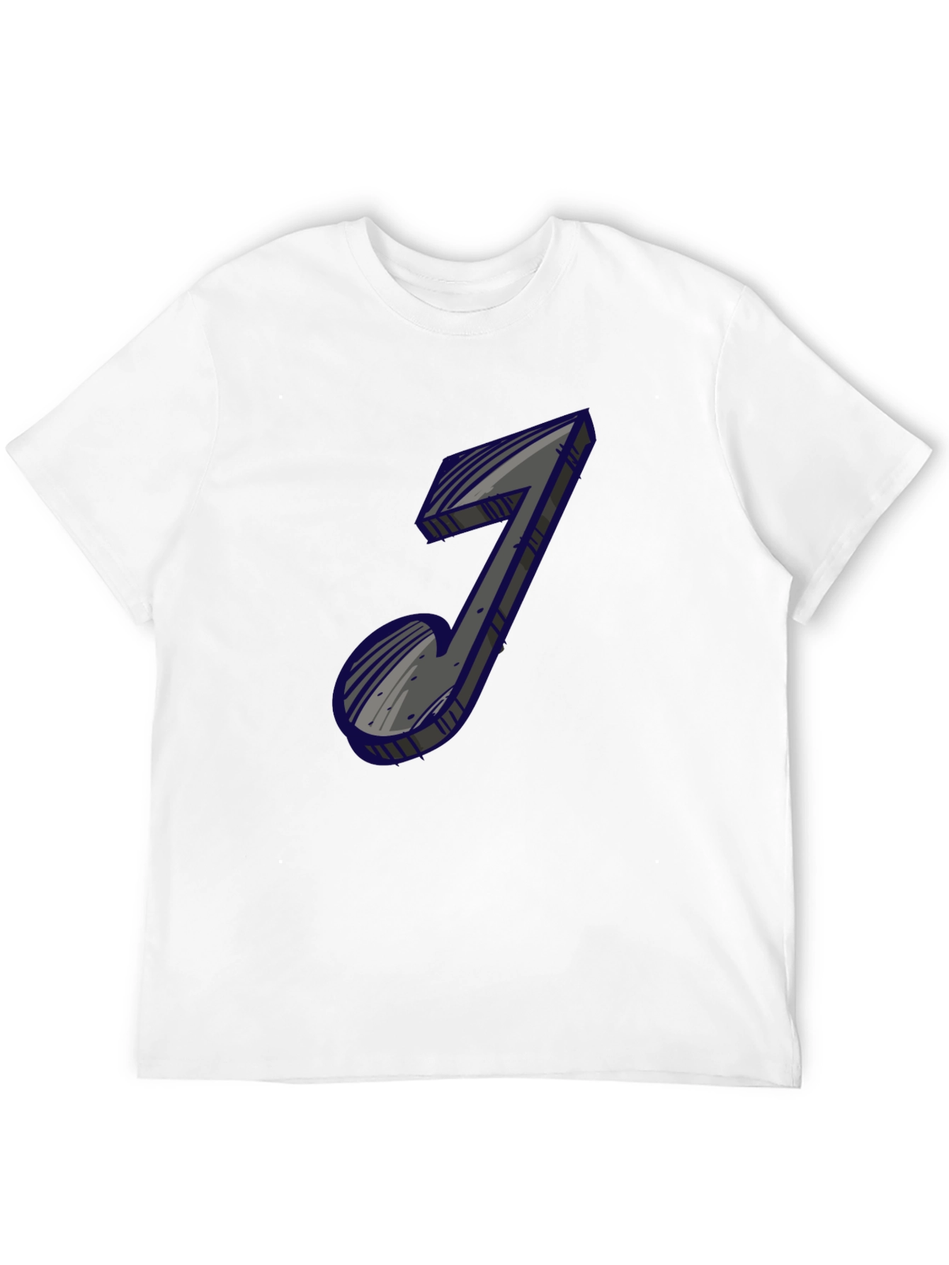 Mens Black Graphic Tee - Music Note Design