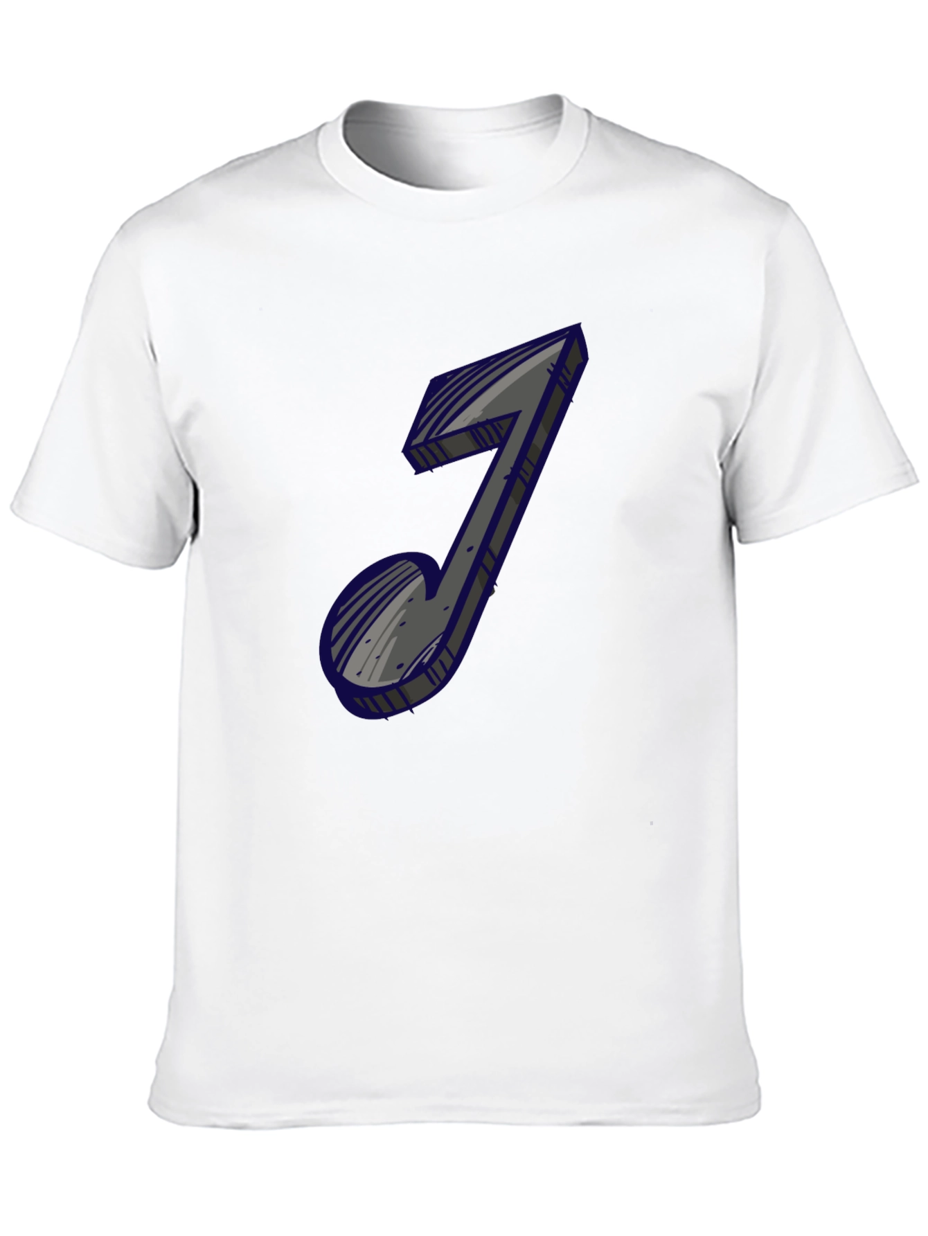 Mens Black Graphic Tee - Music Note Design