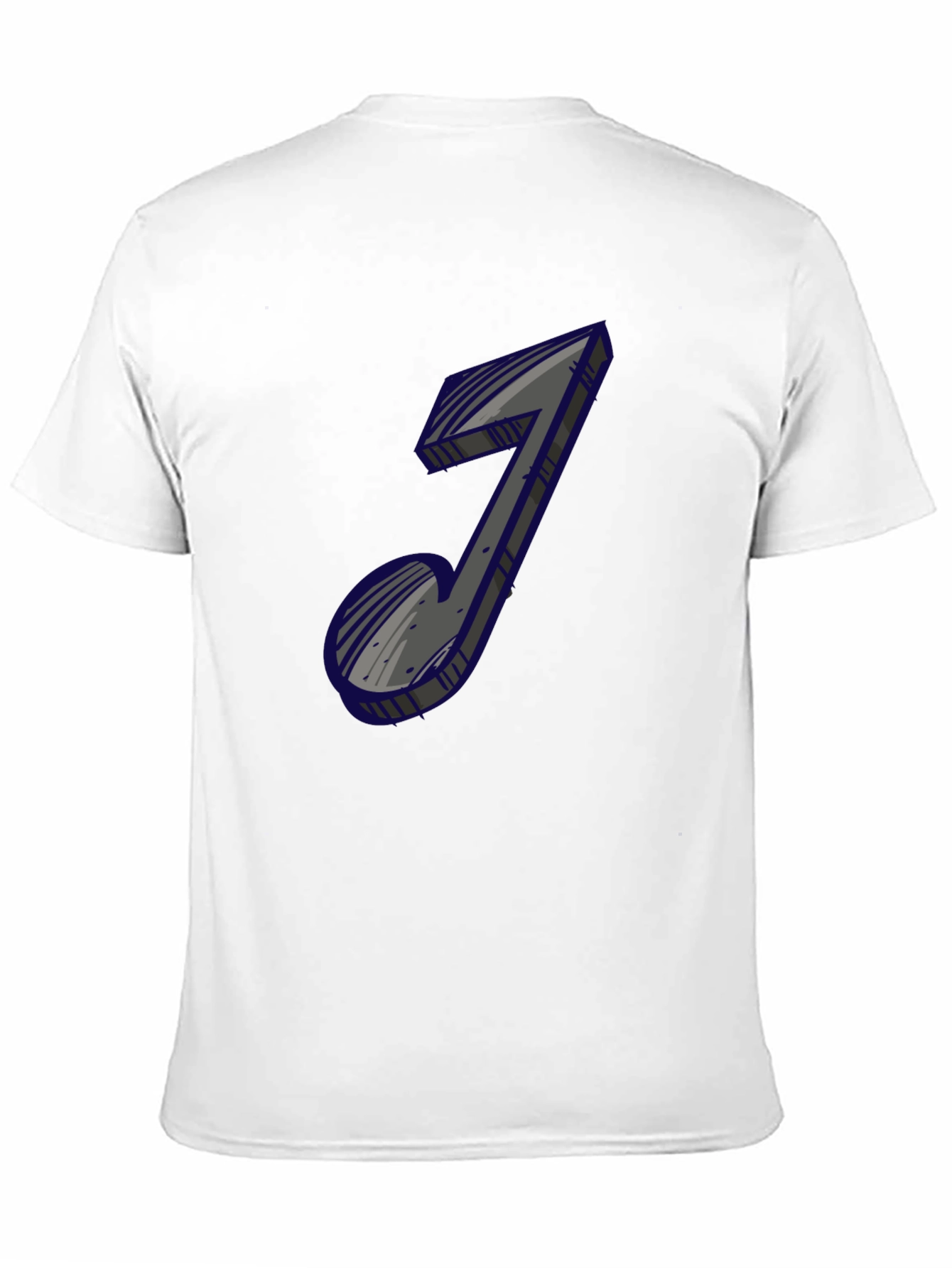 Mens Black Graphic Tee - Music Note Design