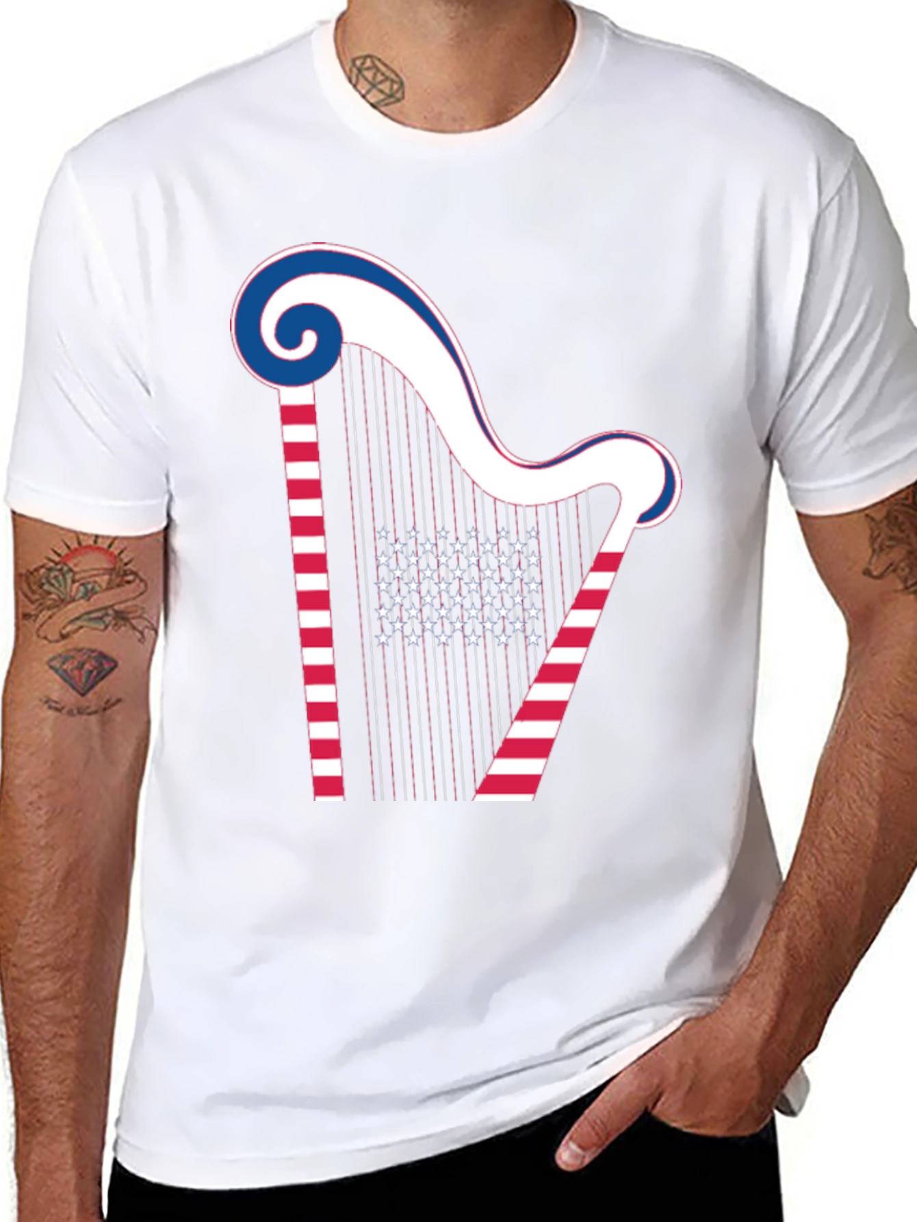 Patriotic Harp Graphic Tee