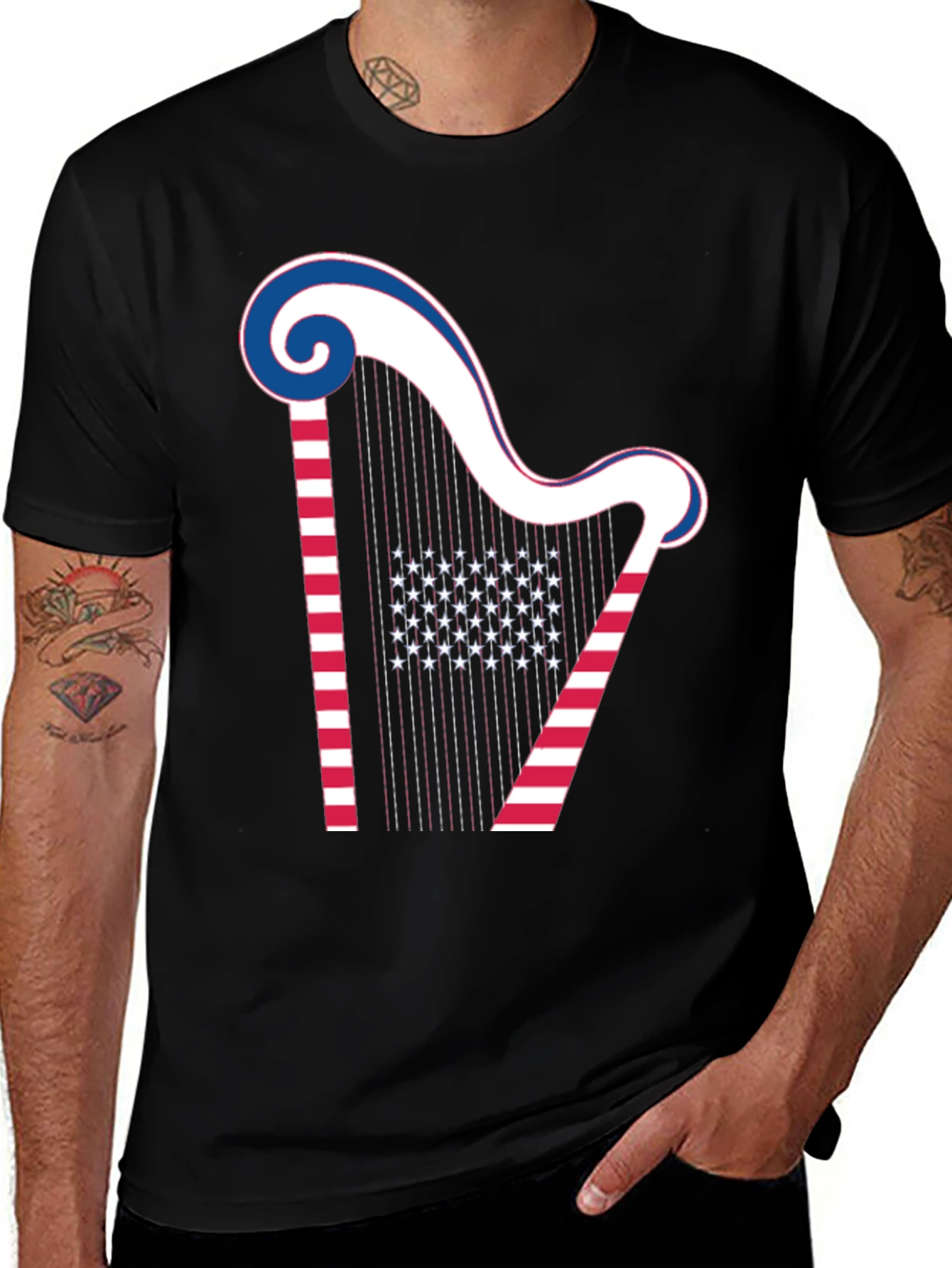 Patriotic Harp Graphic Tee