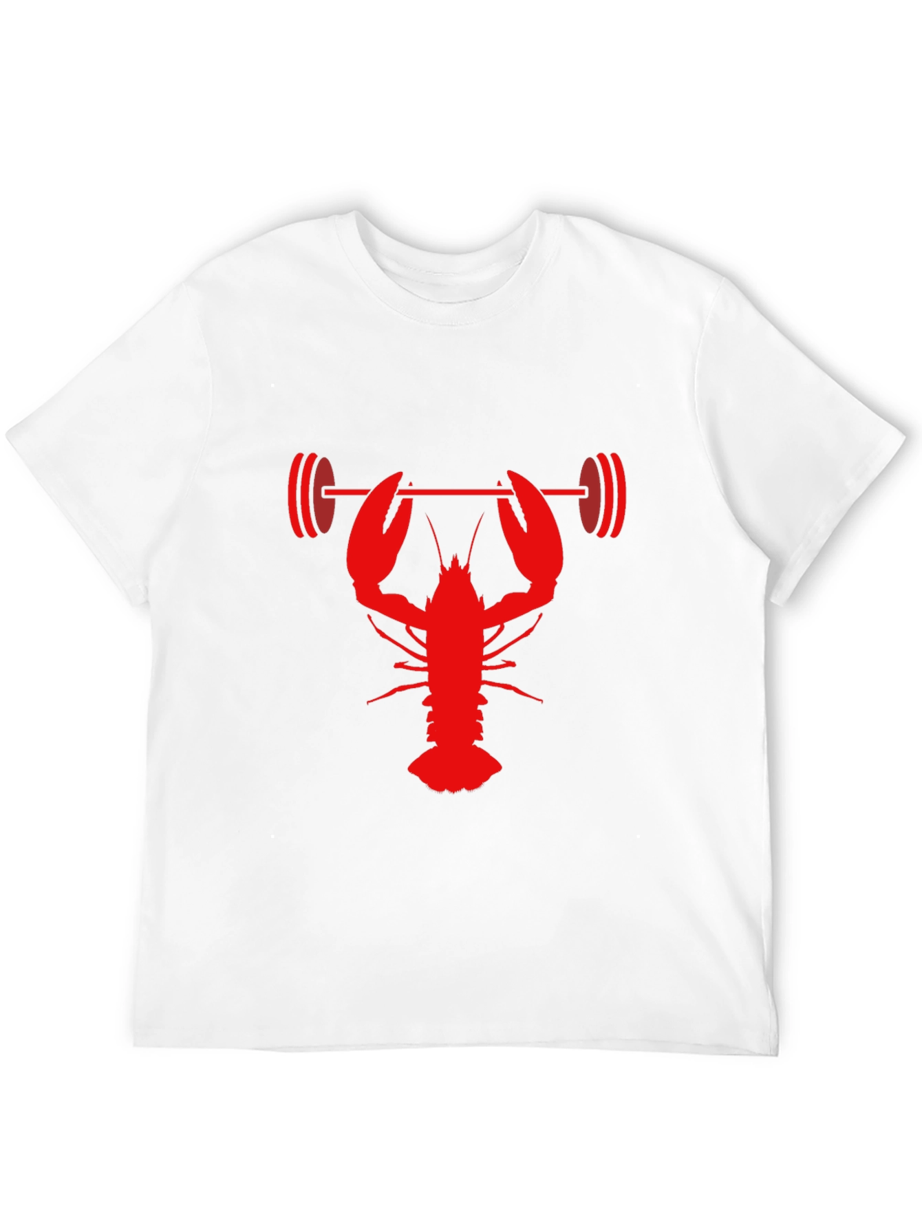 Lobster Lifting Barbell Graphic T-Shirt