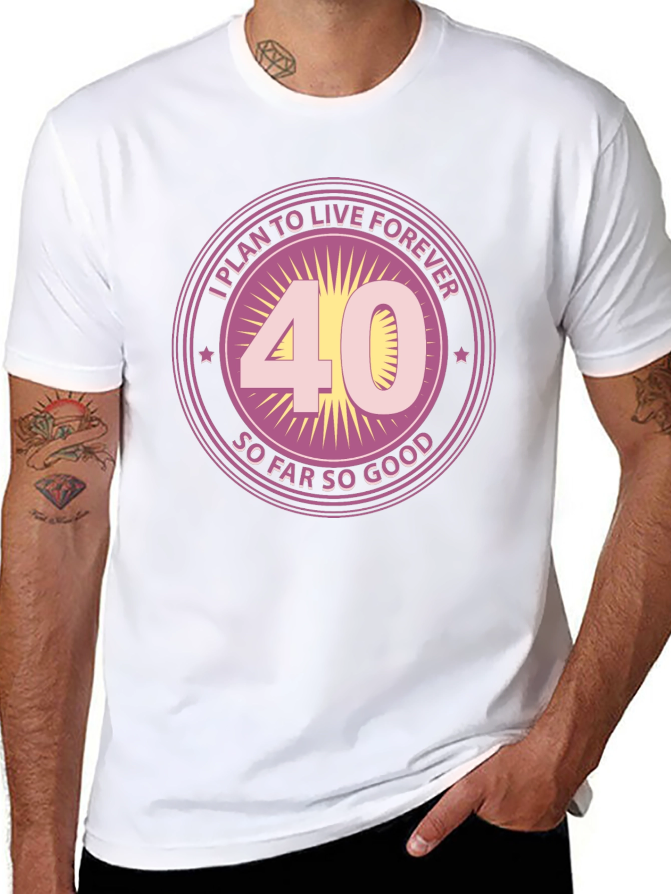 Funny 40th Birthday T-Shirt - Live Forever Design
