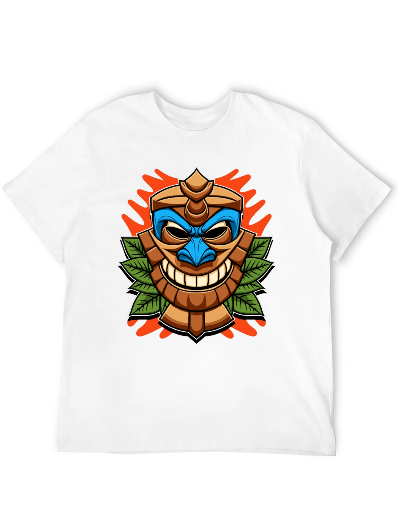 Fun Tiki Head Graphic T-Shirt