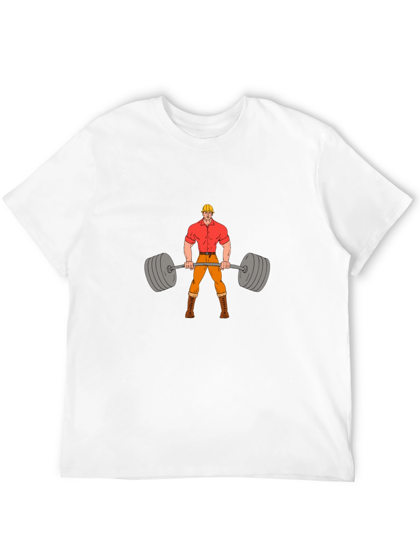 Weightlifter Cartoon Black T-Shirt