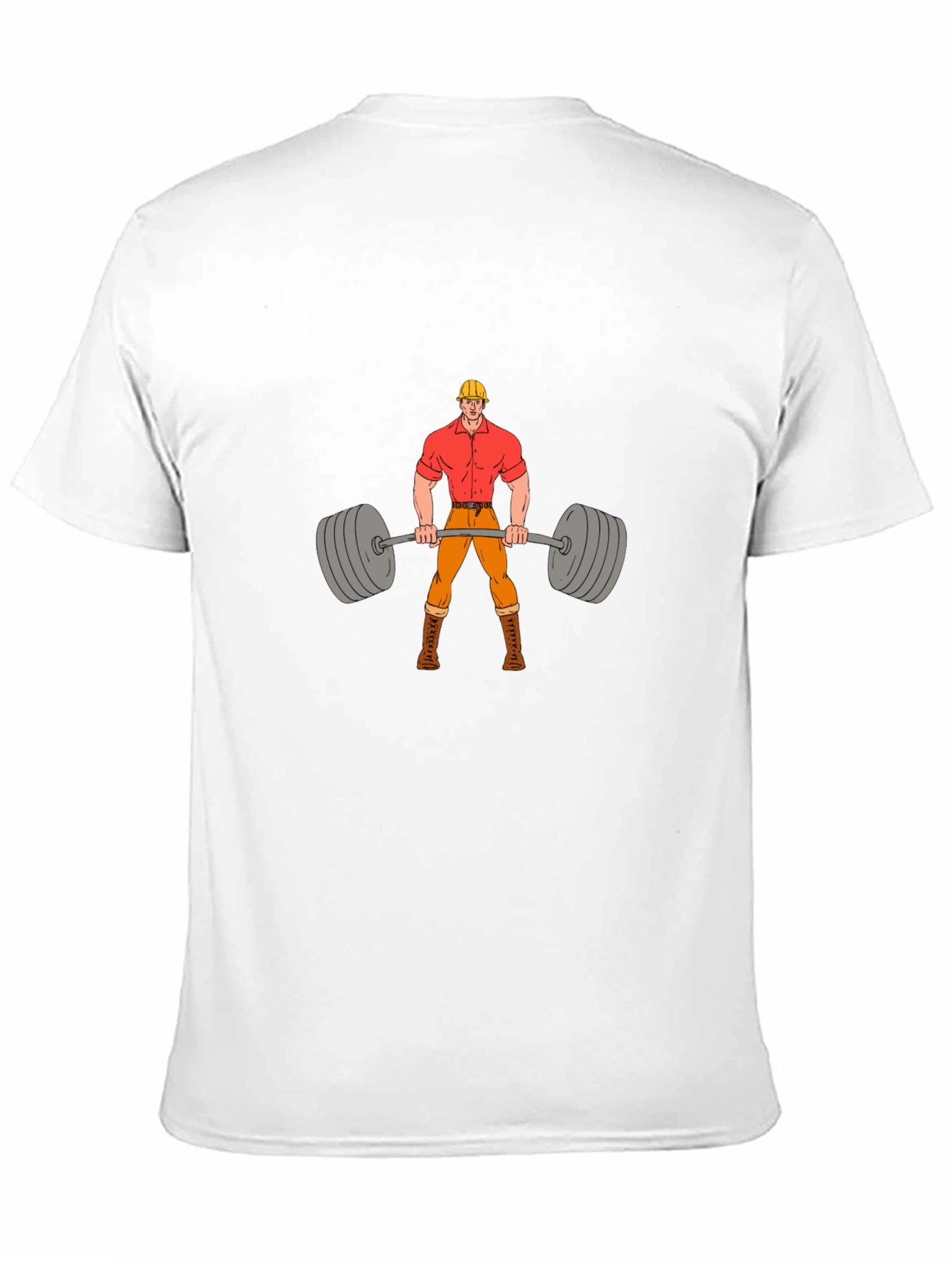 Weightlifter Cartoon Black T-Shirt