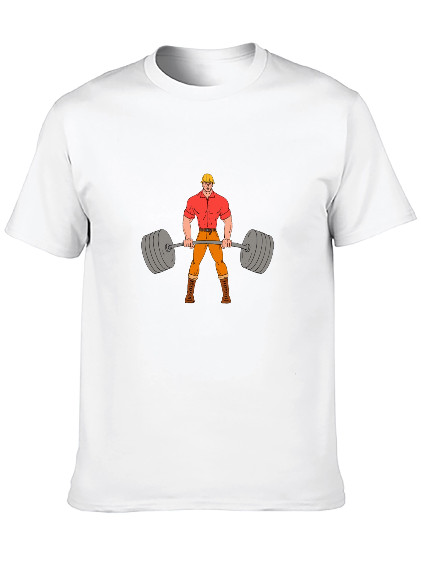 Weightlifter Cartoon Black T-Shirt