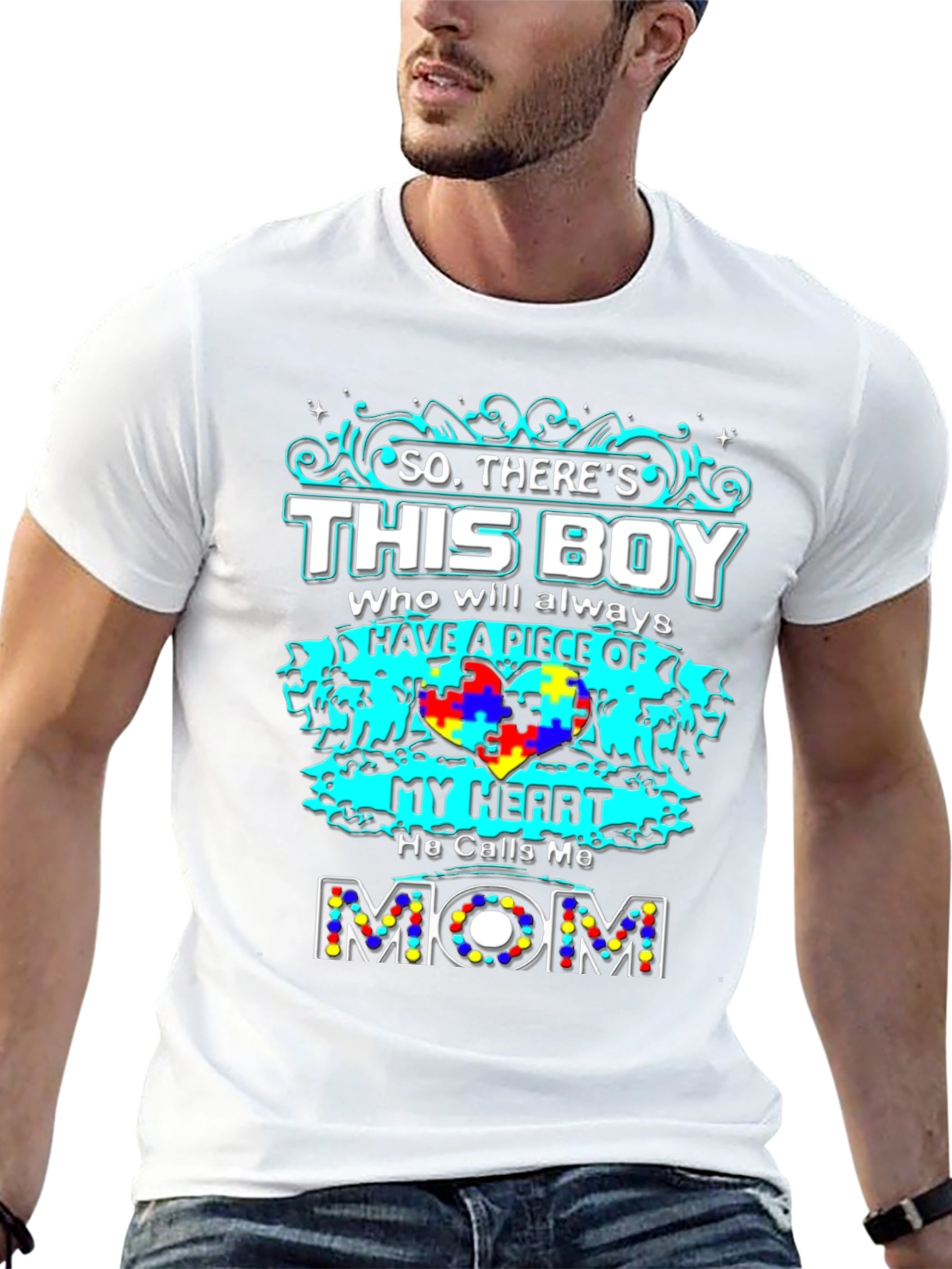 Autism Awareness Mom T-Shirt: So Theres This Boy