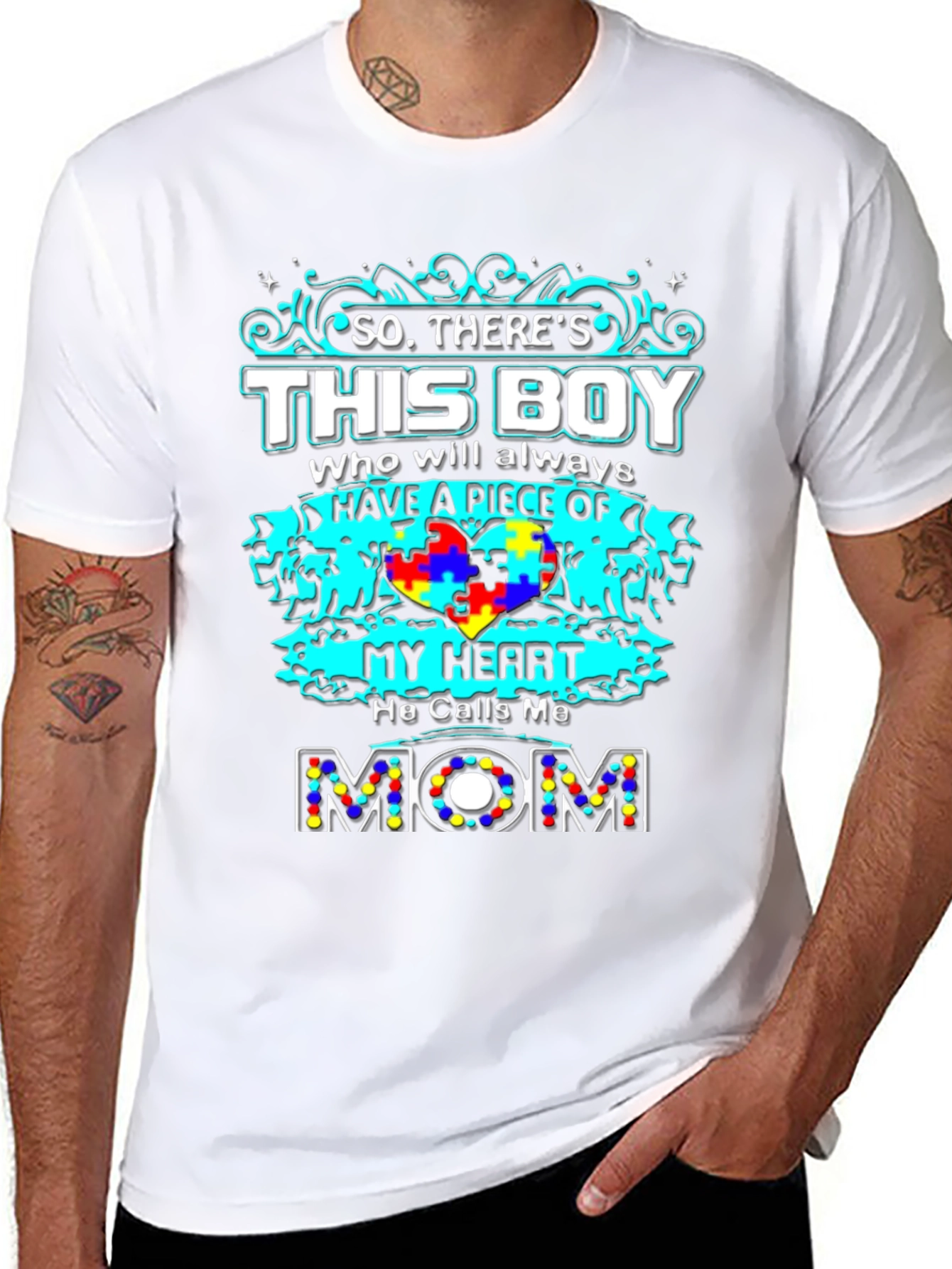 Autism Awareness Mom T-Shirt: So Theres This Boy