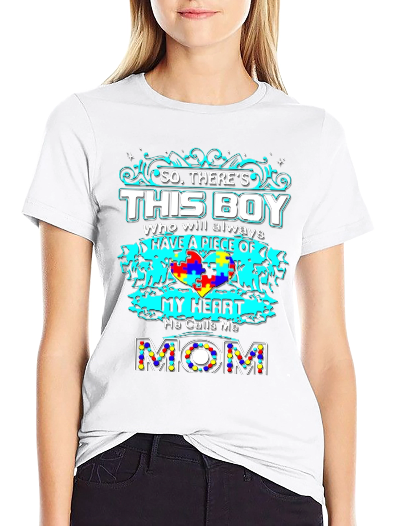 Autism Awareness Mom T-Shirt: So Theres This Boy