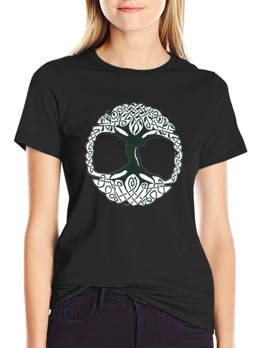 Celtic Tree of Life Graphic Tee - Black Cotton Comfort