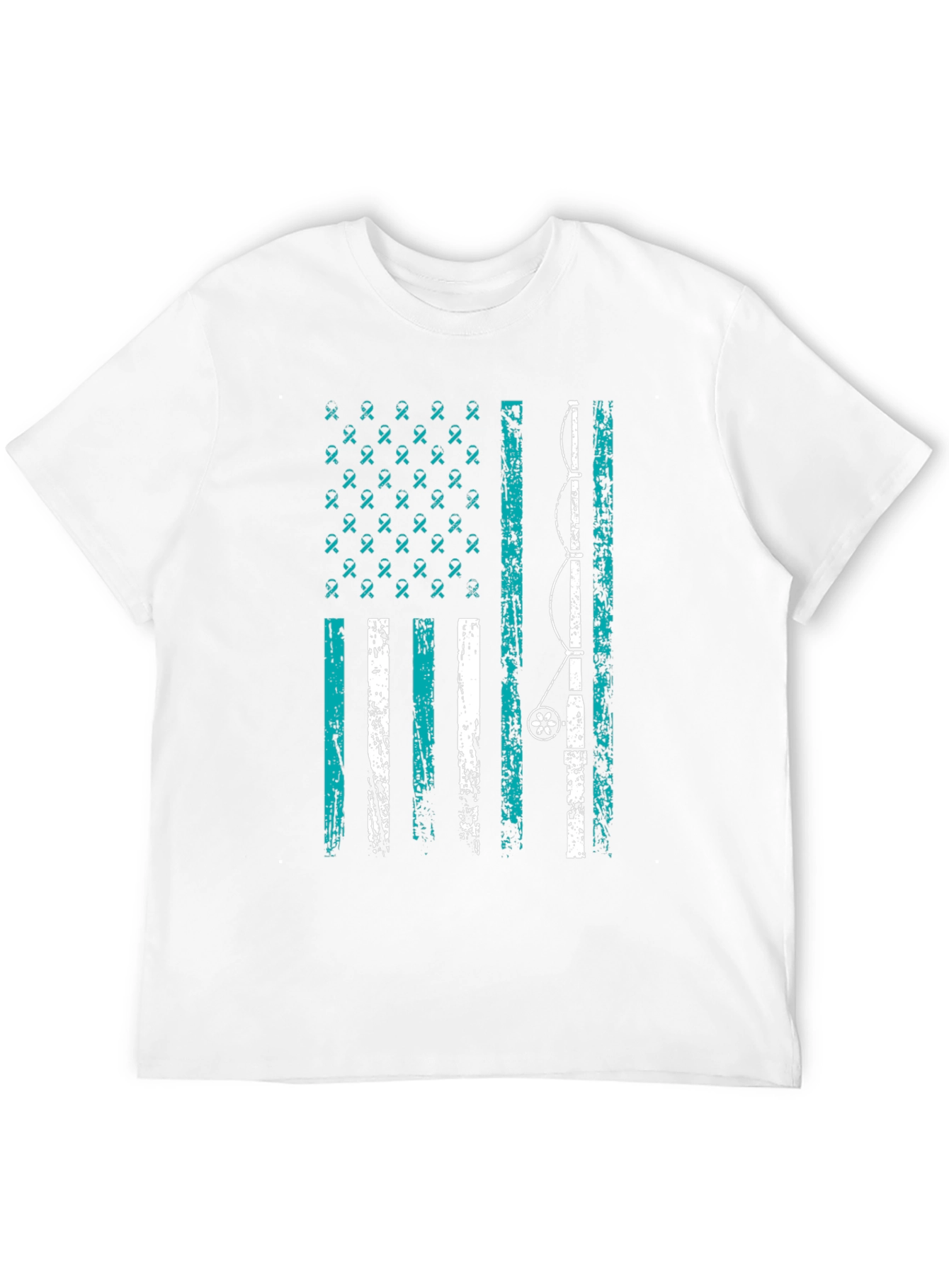 Fishing Rod American Flag Graphic Tee