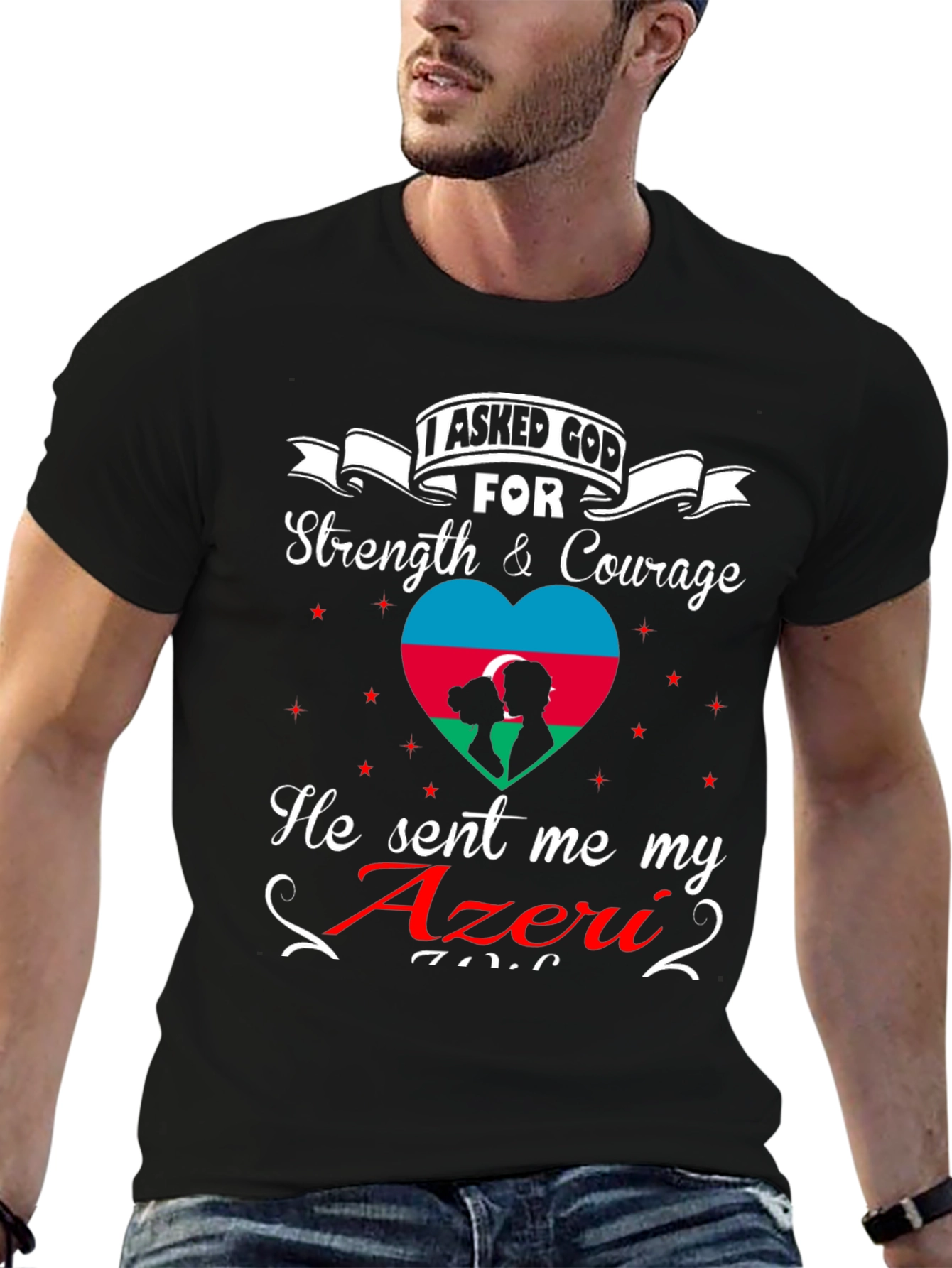 Azeri Pride Graphic T-Shirt - Strength & Courage